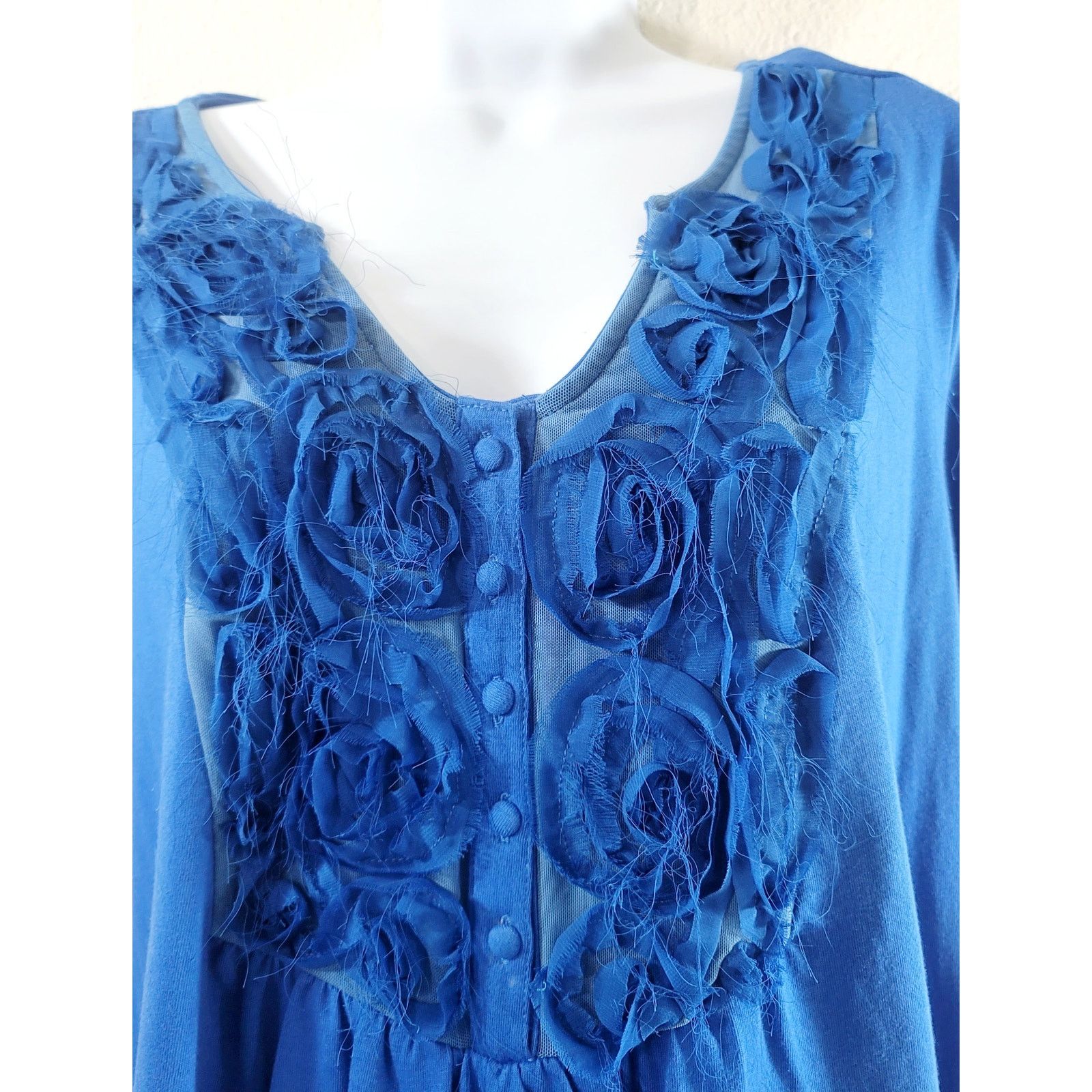 Other Woman Within Blue Material Florets Bodice Top1X Plus NWOTS Size XL / US 12-14 / IT 48-50 - 2 Thumbnail
