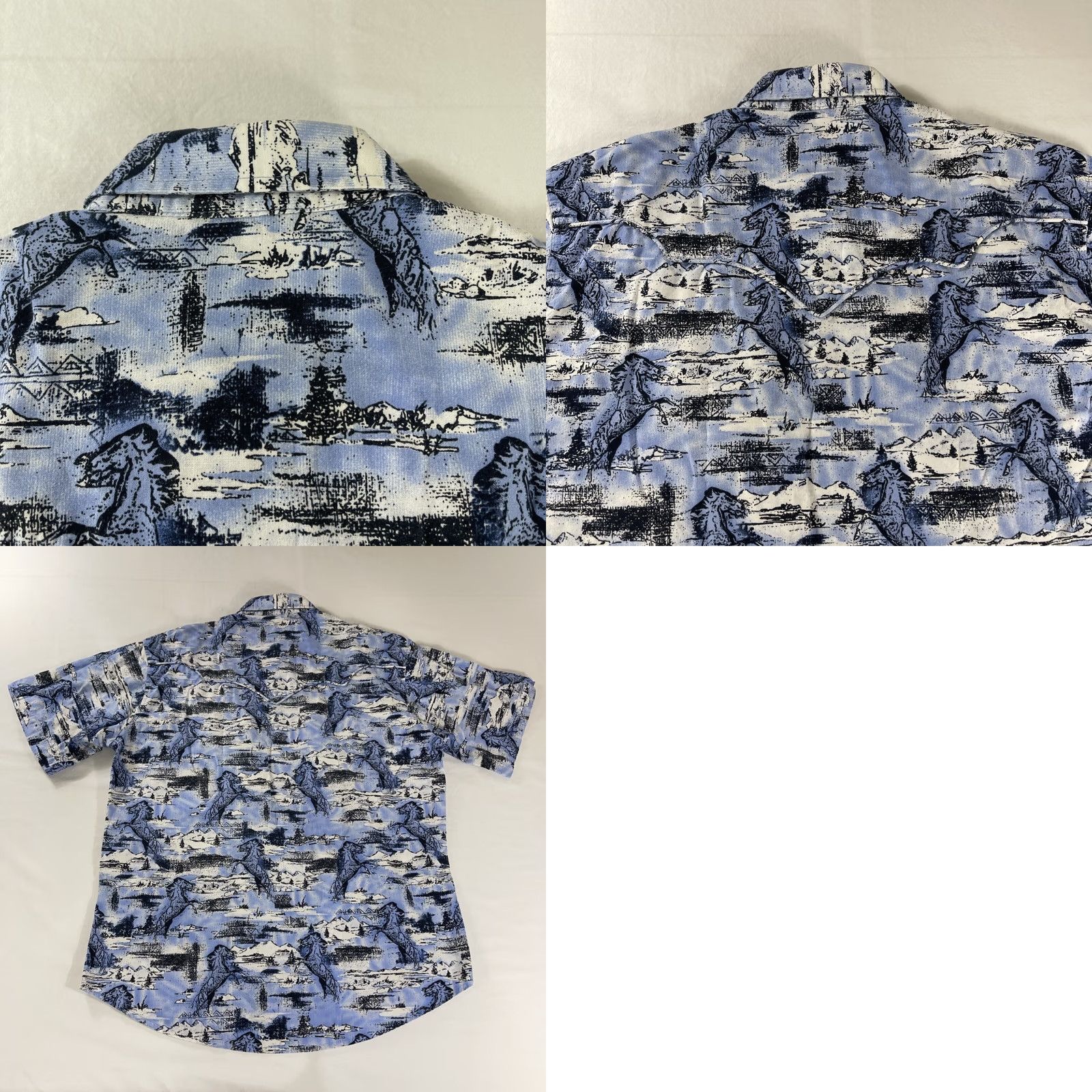 Wrangler VINTAGE Wrangler L Western Shirt Pearl Snap Button Horses AOP Short Sleeve 90s Size US L / EU 52-54 / 3 - 10 Thumbnail