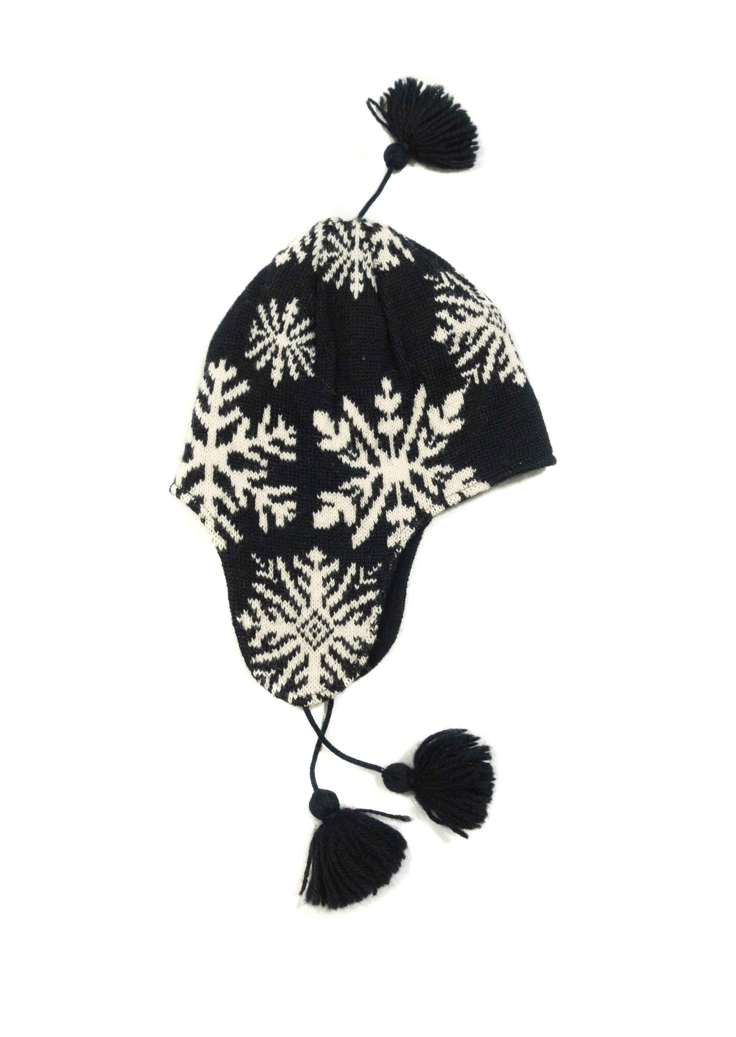Dale Of Norway 100% Wool Nordic Fair Isle Earflap Hat Chullo Snowflake Size ONE SIZE - 2 Thumbnail
