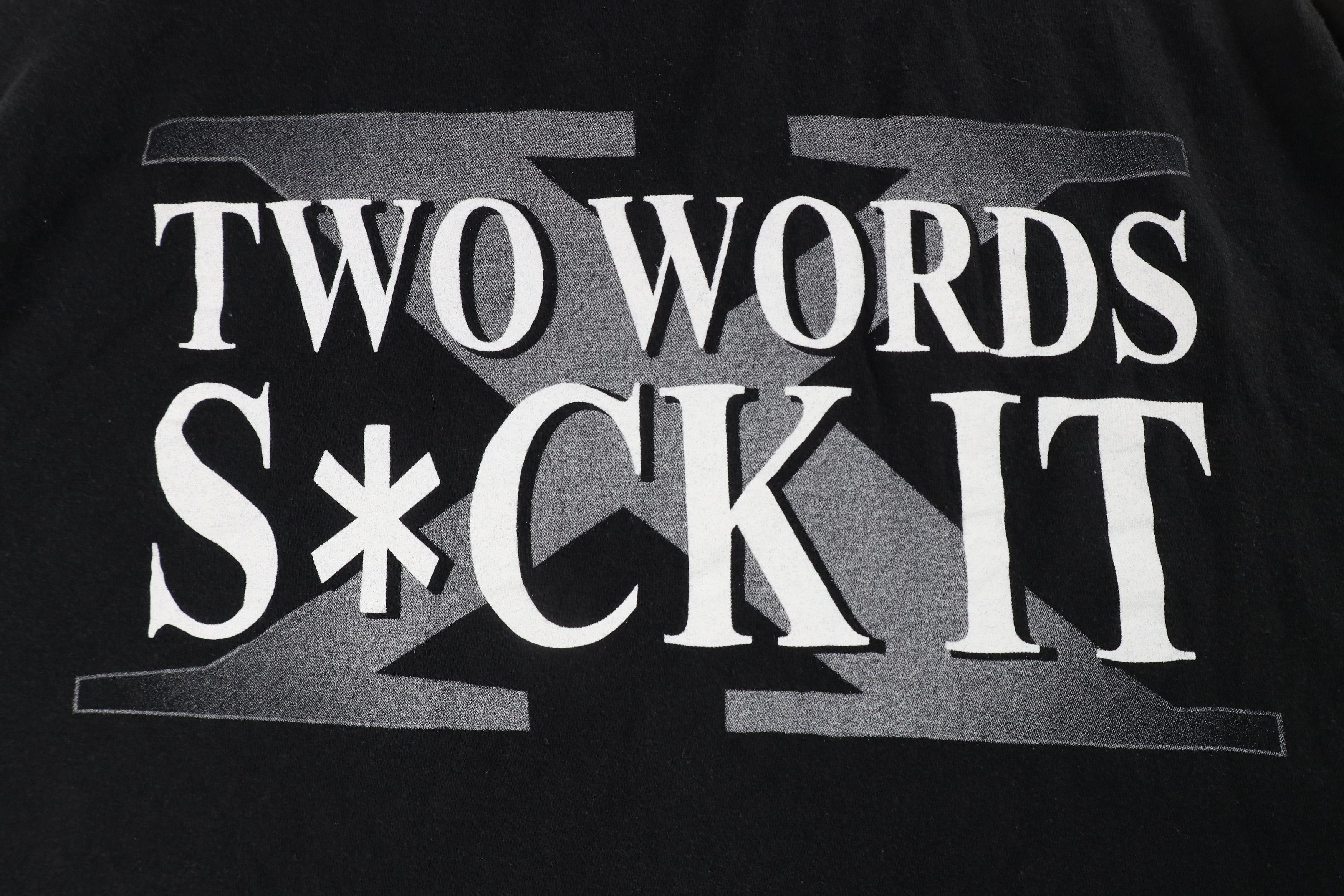 Vintage Retro WWF Wrestling X Two Words Suck It T-Shirt Black Size US XL / EU 56 / 4 - 7 Thumbnail