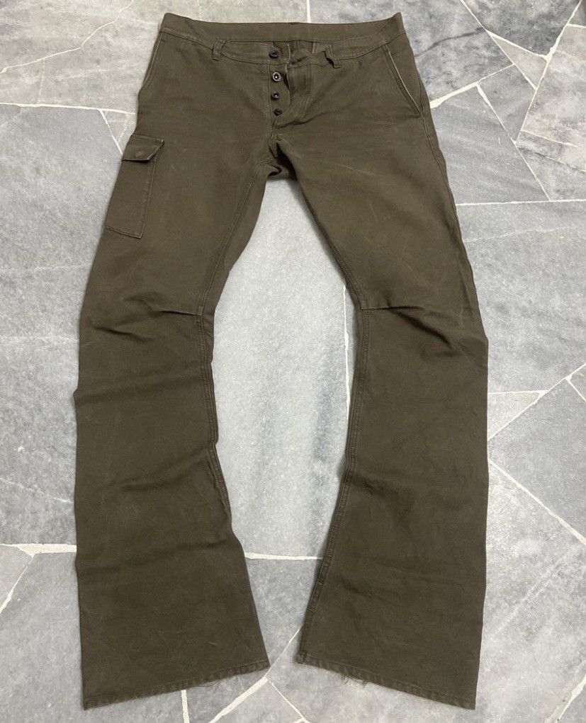 Kazuyuki Kumagai Attachment Attachment Japan Patina Waxed Cotton Duck Flare Cargo pants Size US 33 - 1 Thumbnail