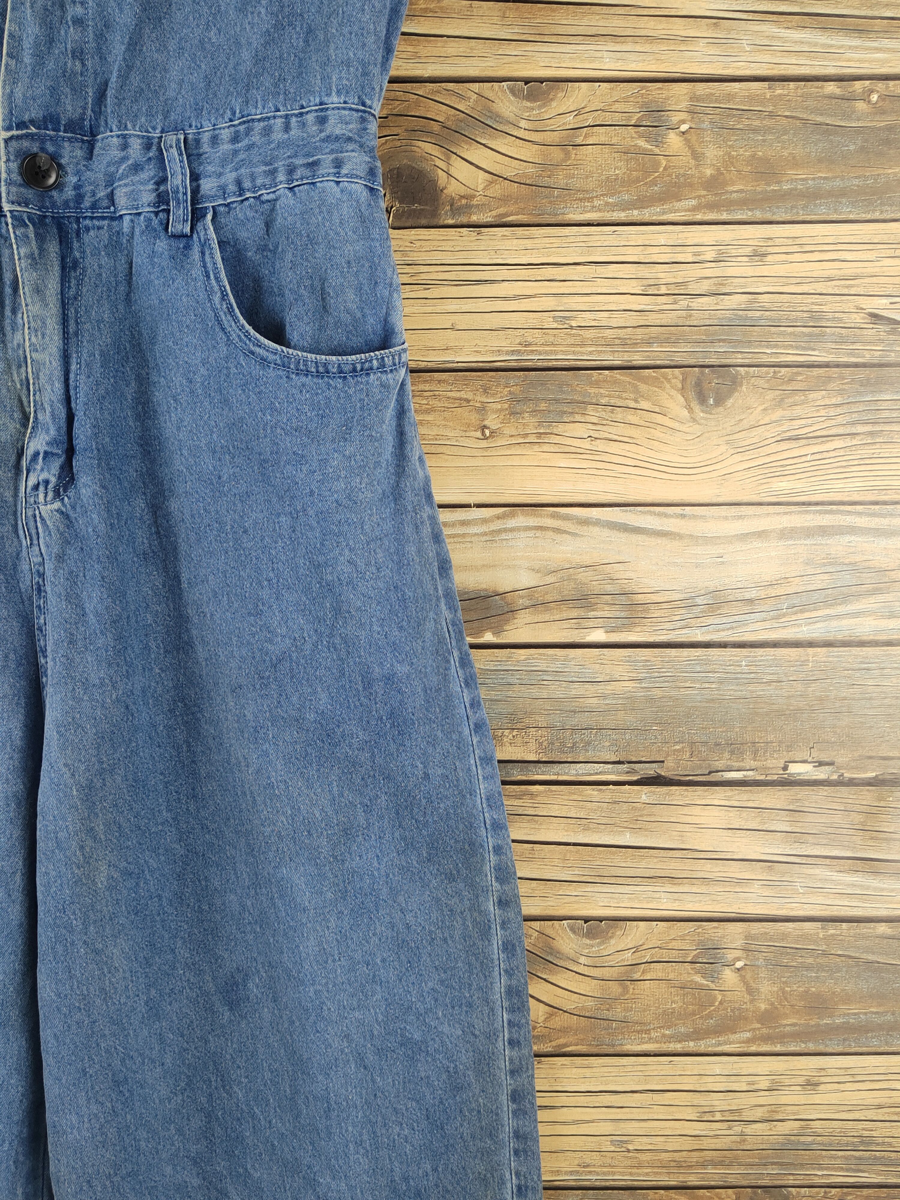 Vintage L.H Studio Blue Denim Short Sleeve Coveralls Size 29" - 12 Thumbnail