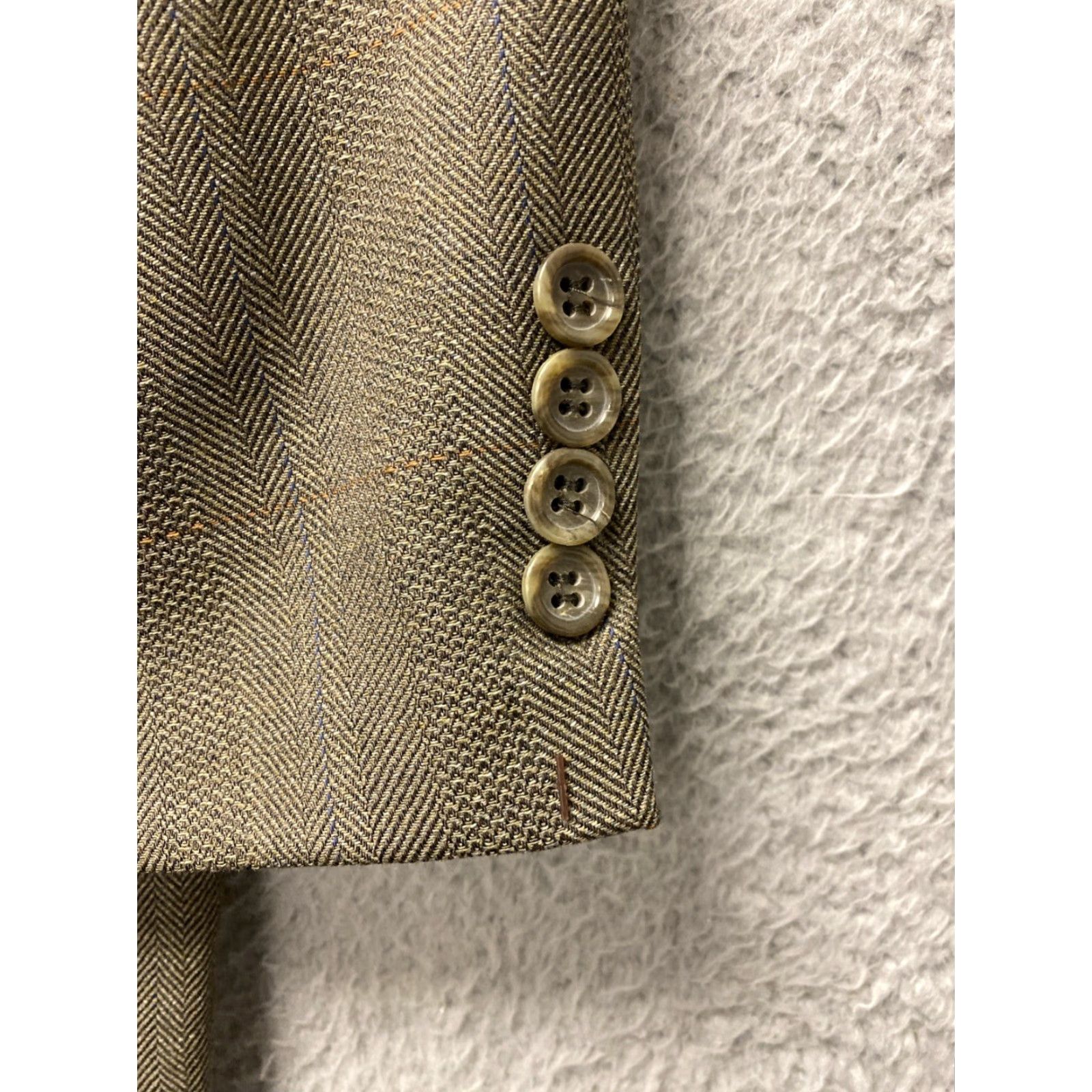 Joseph Joseph & Feiss Blazer Sport Coat Mens 42 R Brown Plaid Wool Tweed / 71-52 Size 42R - 5 Thumbnail