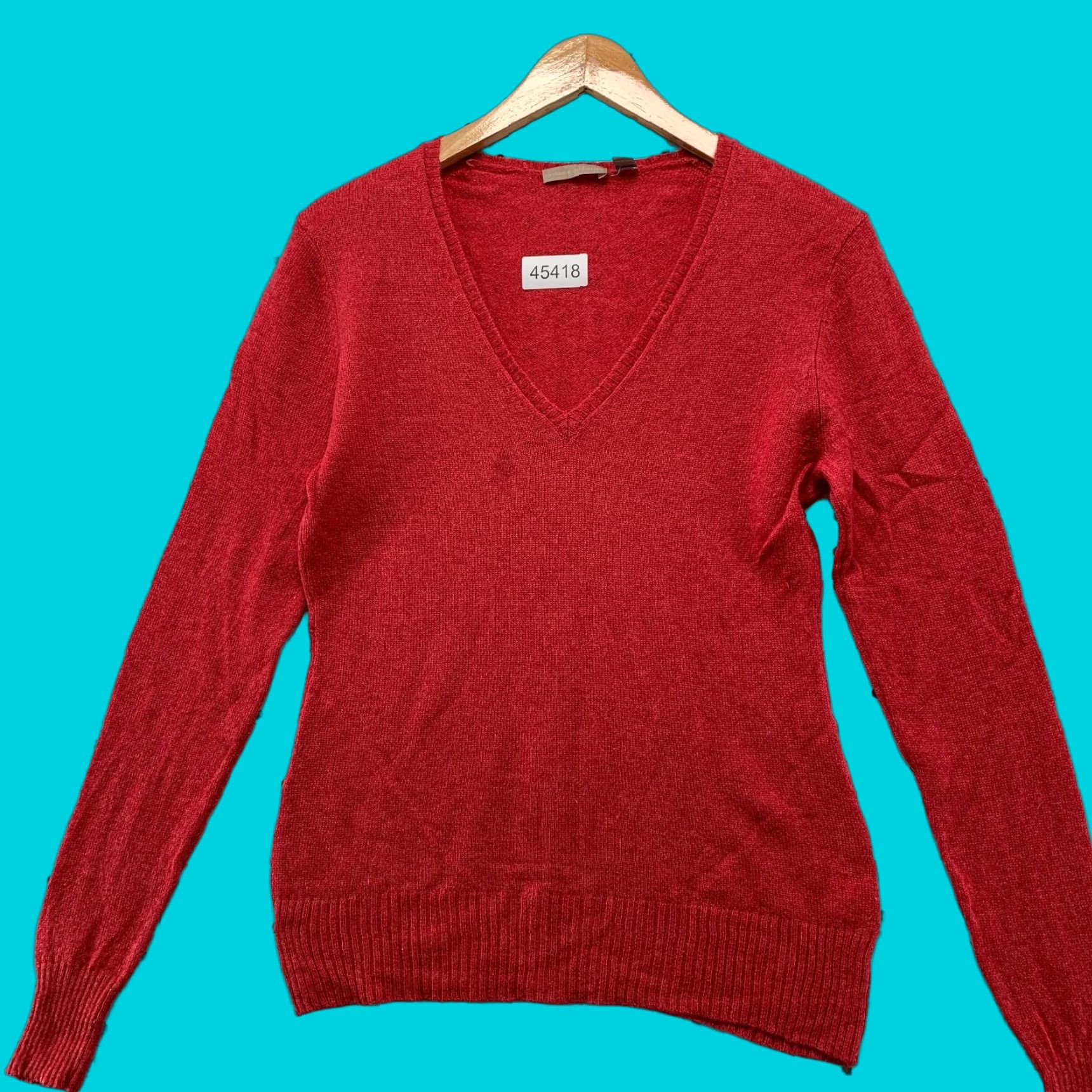 Vintage Cashmere Addiction Sweater Womens Medium Red V Neck Long Sleeve Size M / US 6-8 / IT 42-44 - 1 Thumbnail