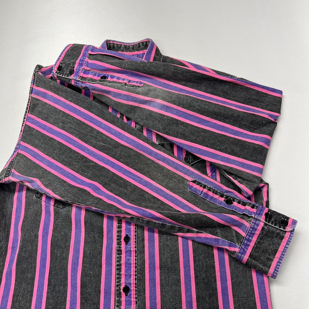 Vintage × Wrangler Wrangler Brushpopper Shirt 15.5 33 Pink Purple Western Rodeo Size US M / EU 48-50 / 2 - 9 Thumbnail