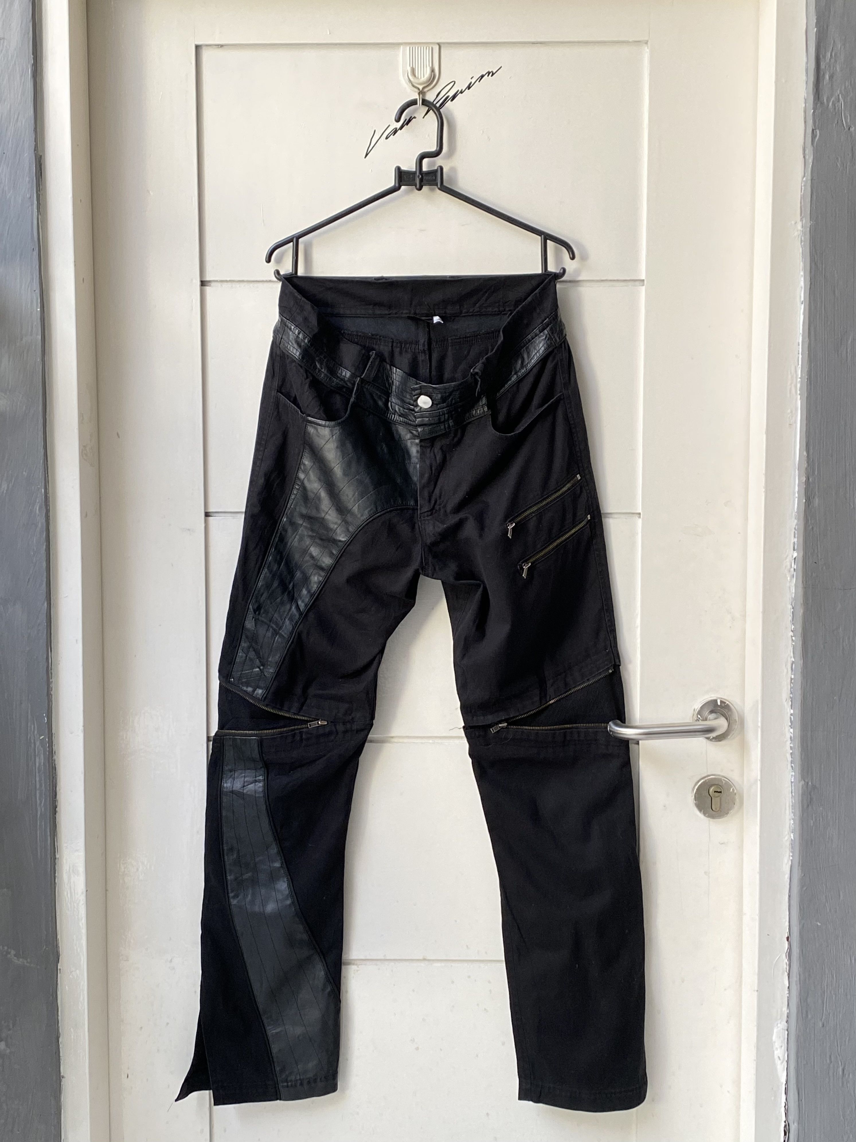 If Six Was Nine DIFFERENT Zipper Leather Bondage Pants Size US 28 / EU 44 - 1 Thumbnail