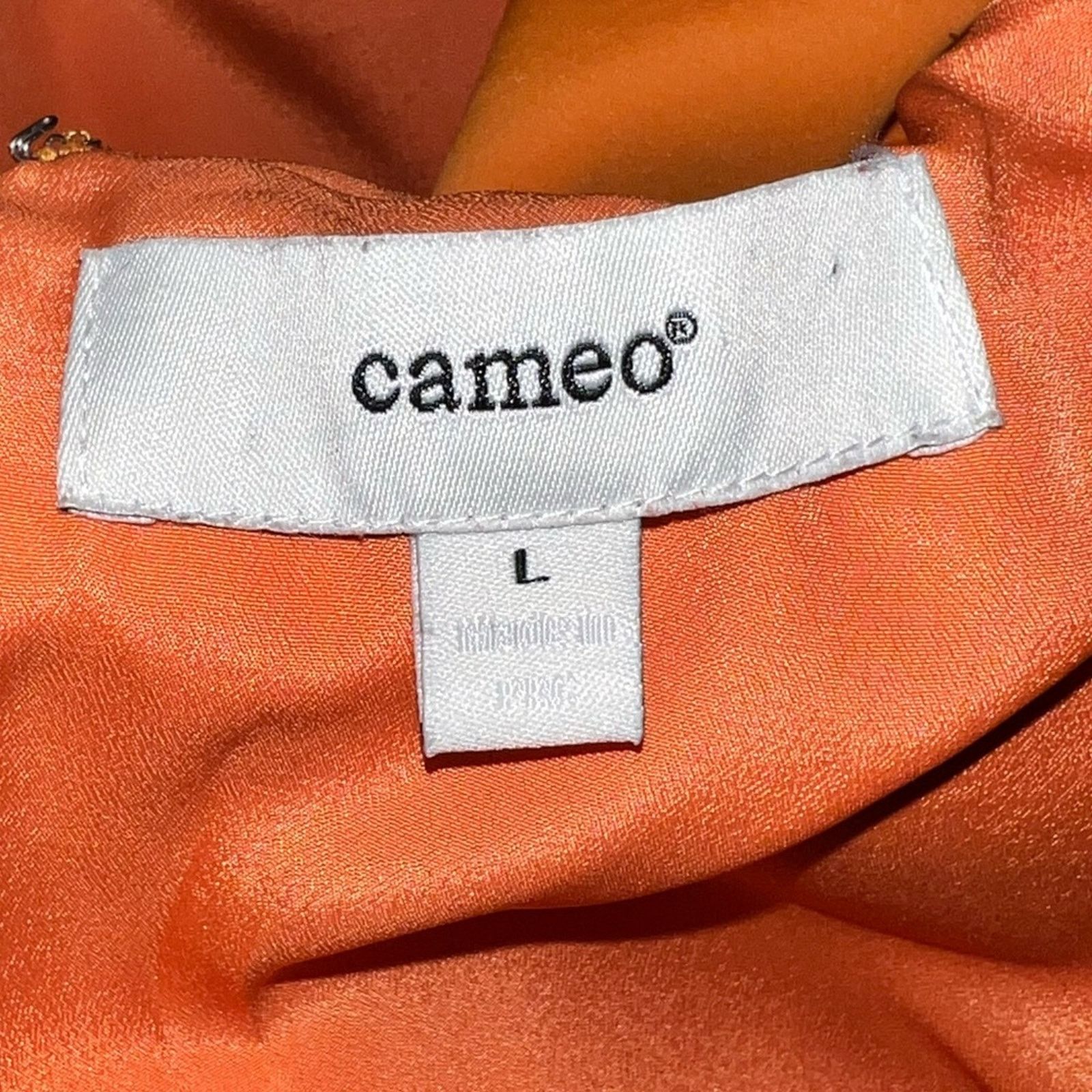 Other Cameo Dress Peplum Style Open Sides Back Orange Large Size L / US 10 / IT 46 - 5 Thumbnail