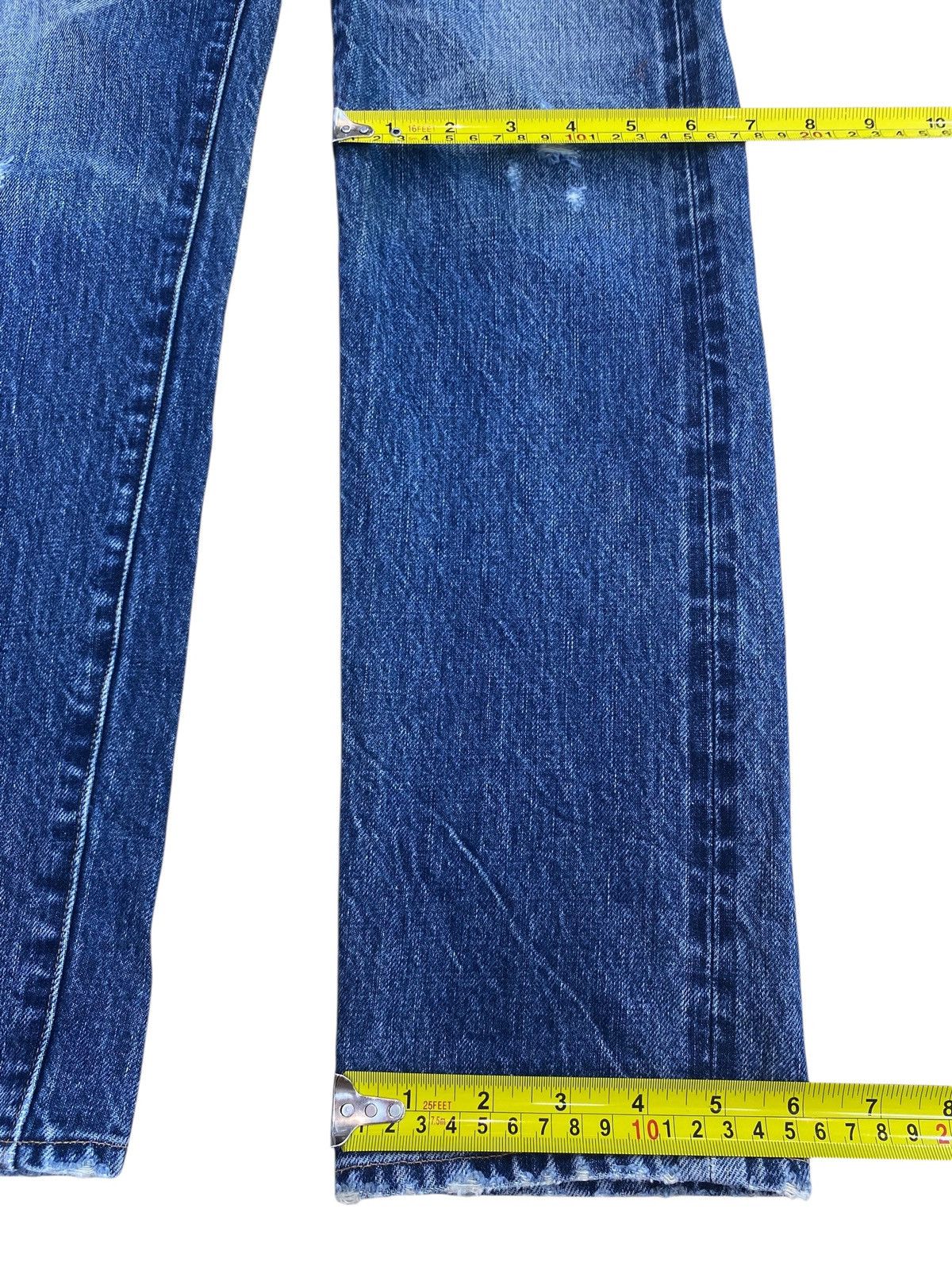 Other Japanese Brand X Selvedge Ripped Style Buckle Back Jeans Size US 30 / EU 46 - 8 Thumbnail