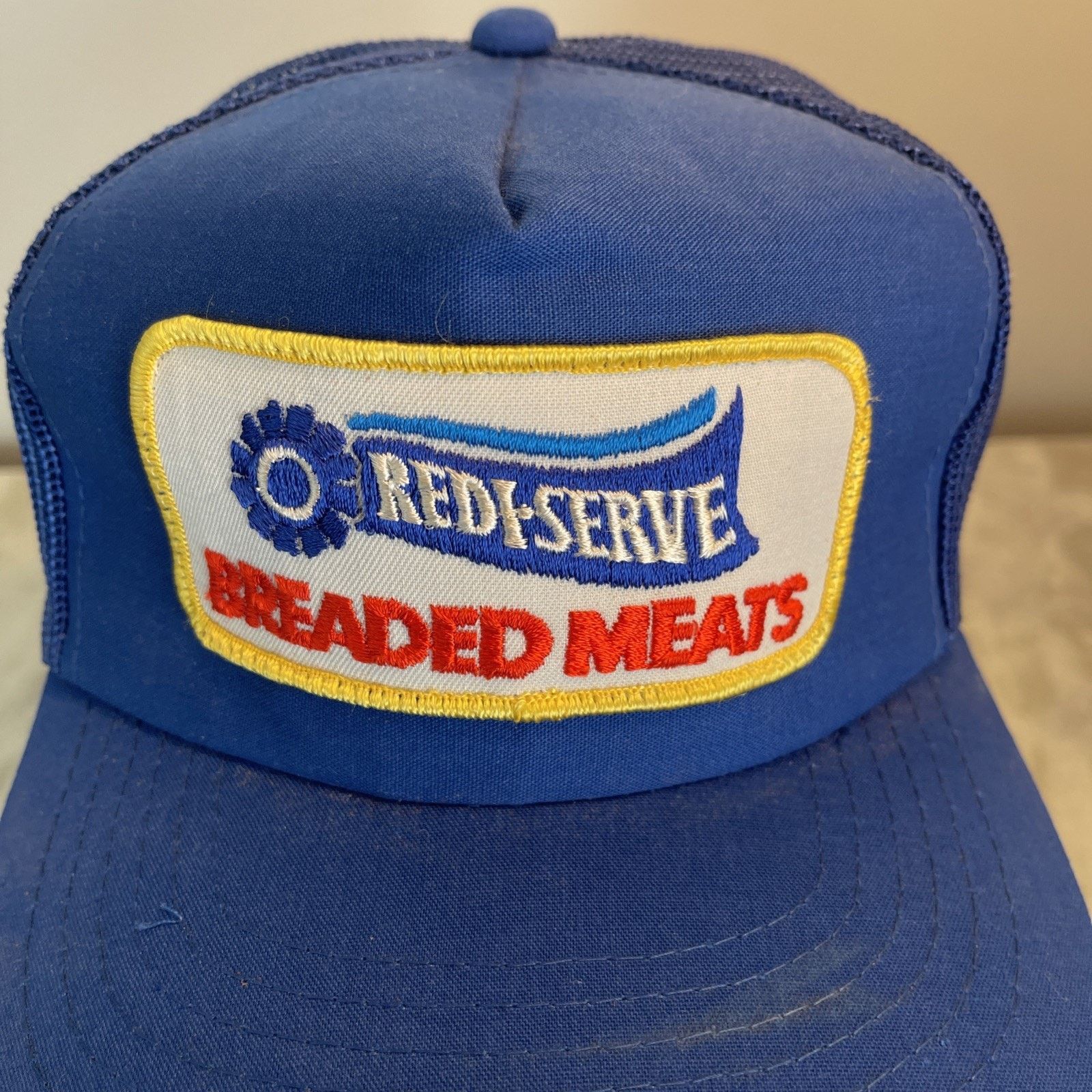 Vintage Vtg Trucker Hat Cap Snapback Blue Redi Serve Meat Food Patch Size ONE SIZE - 2 Thumbnail