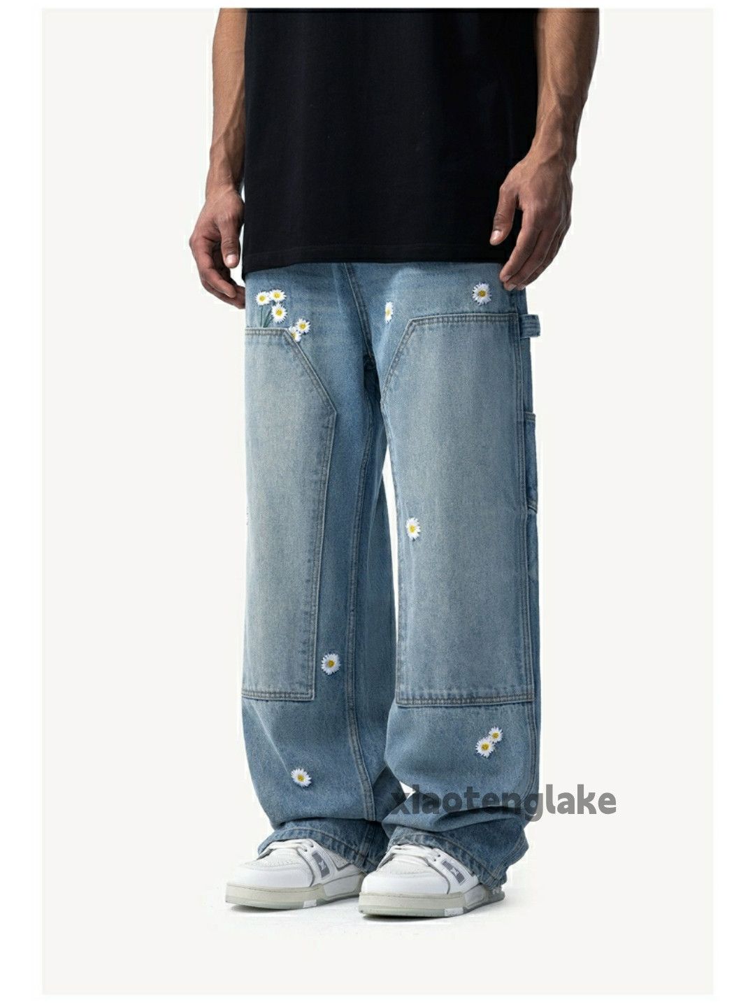 Jean × Vintage washed faded loose baggy skate hiphop carpenter jeans Size US 30 / EU 46 - 3 Thumbnail