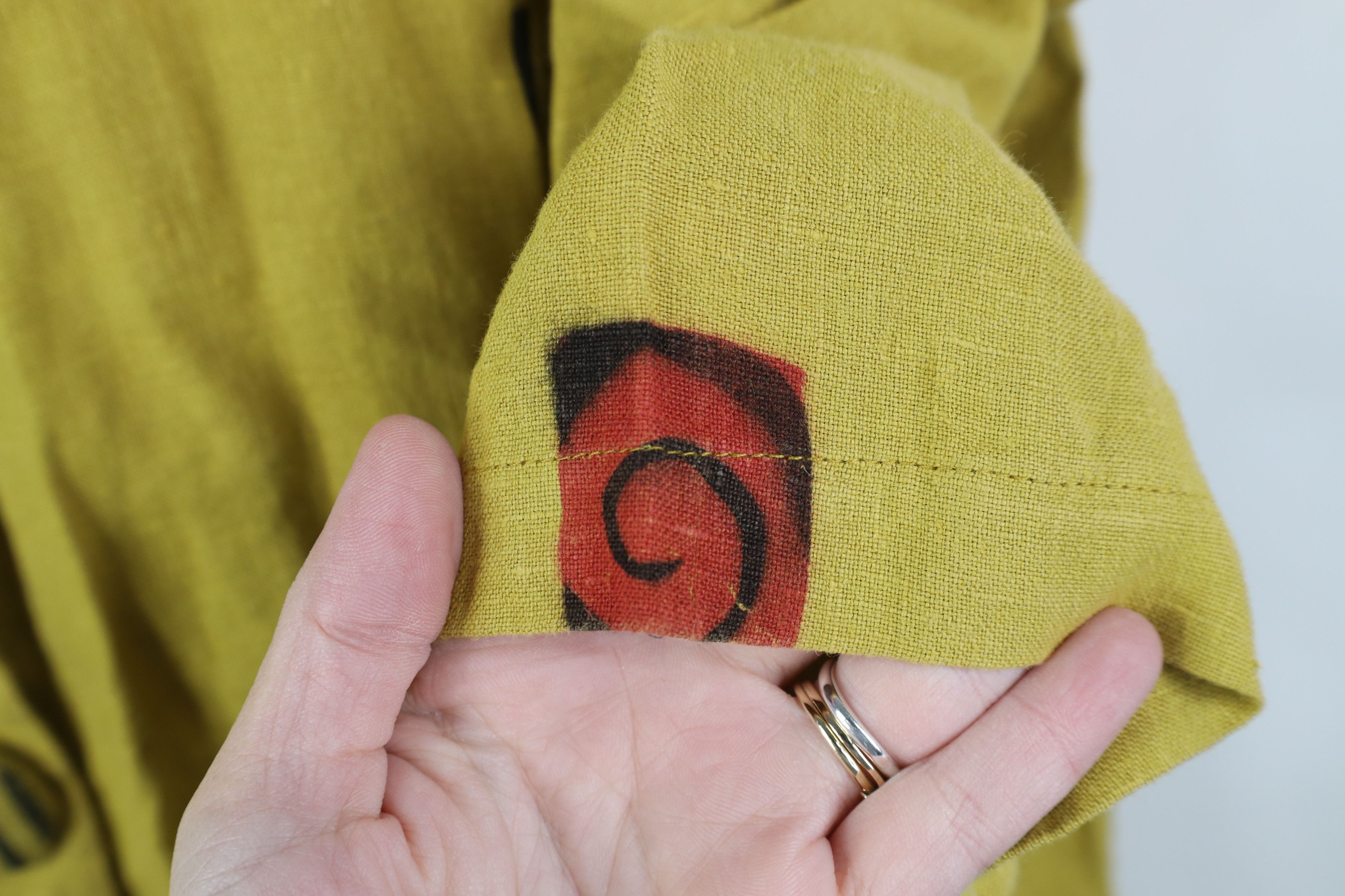 Vintage Vintage 90s Beth Nash Lagenlook Linen Abstract Art Jacket Size L / US 10 / IT 46 - 11 Thumbnail