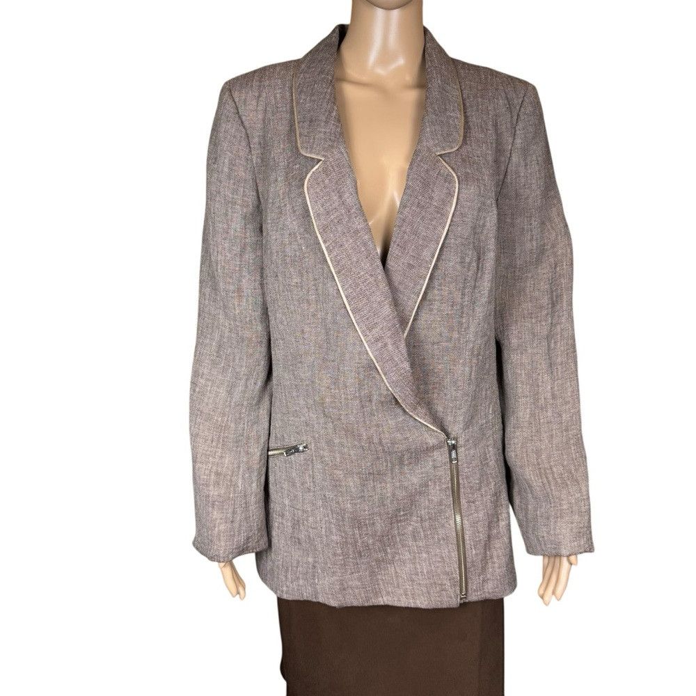 Other Emil Rutenberg Linen Asymmetrical Closure Blazer Size 12 Size XL / US 12-14 / IT 48-50 - 1 Thumbnail