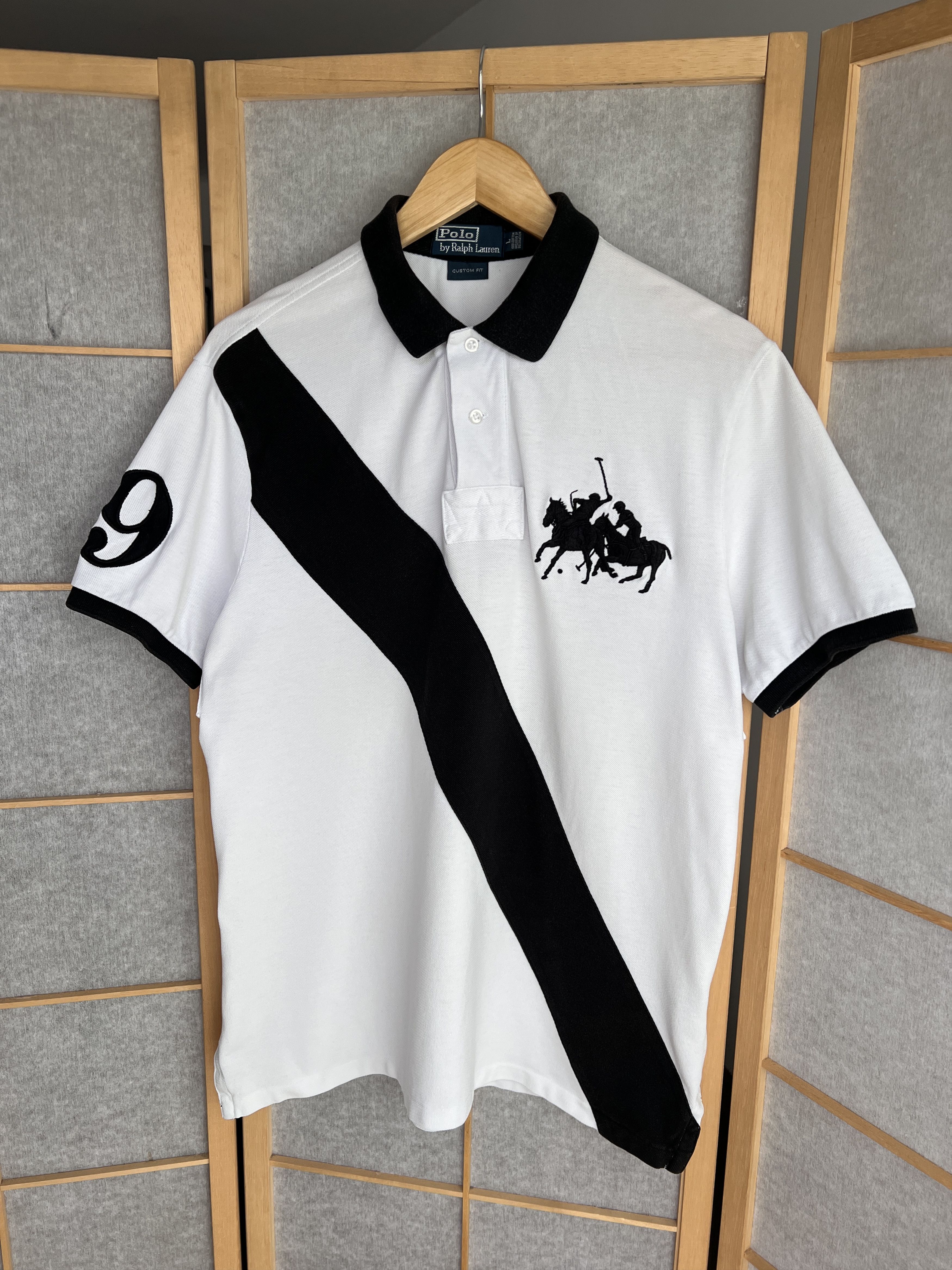 Polo Ralph Lauren Rare! PRL Number 9 big logo polo shirt vintage