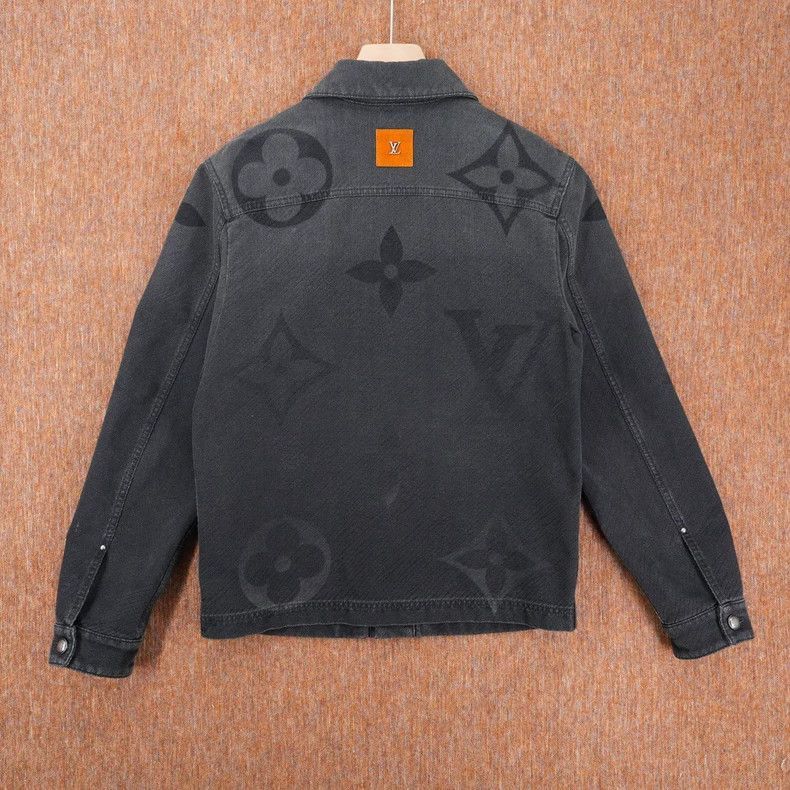 Louis Vuitton Louis Vuitton Black Denim Jacket with Print-2506 Size US L / EU 52-54 / 3 - 2 Thumbnail