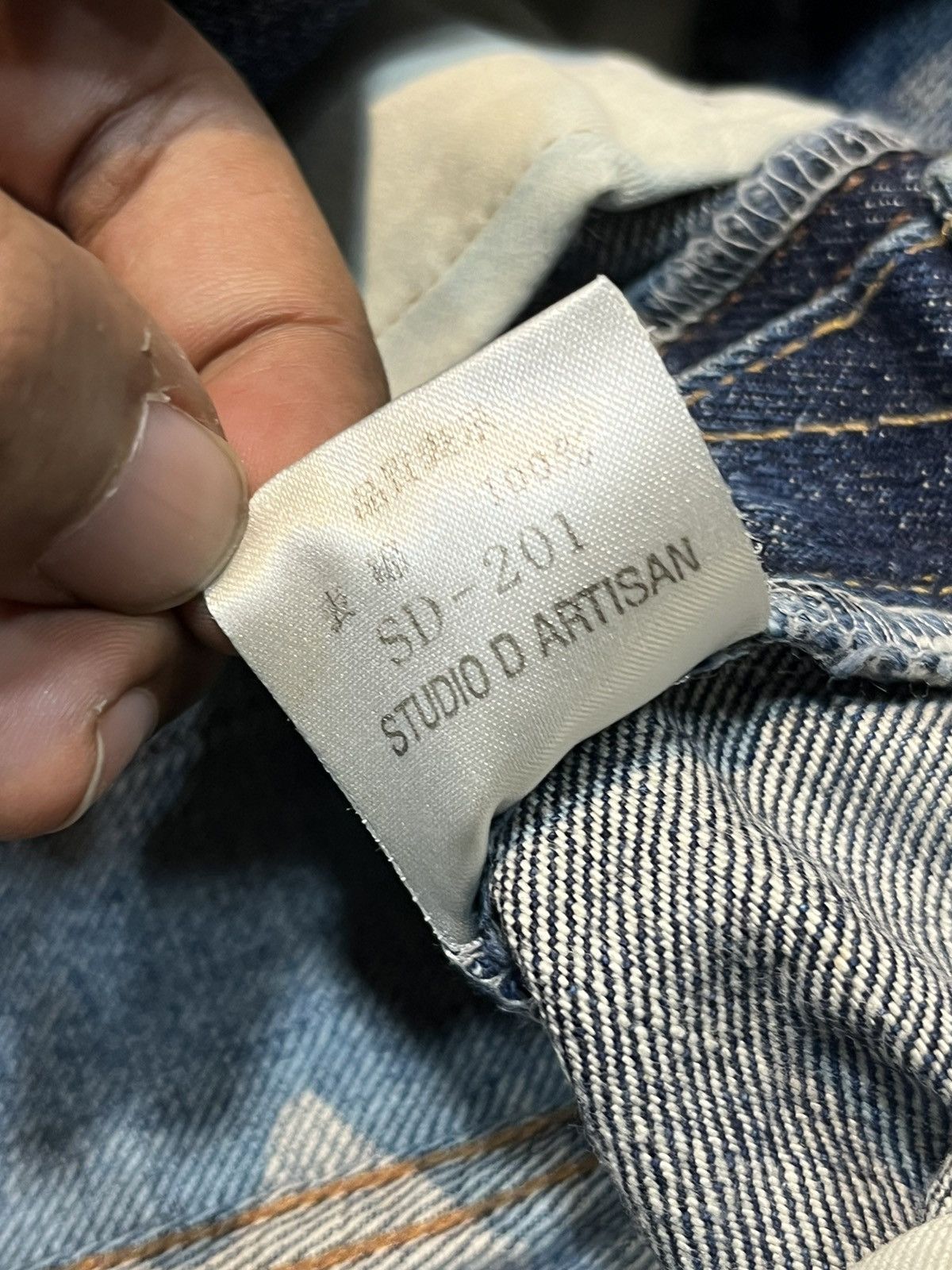 Japanese Brand Vintage Studio D’Artisan Denim Selvage Trashed Jeans Flare Size US 30 / EU 46 - 9 Thumbnail