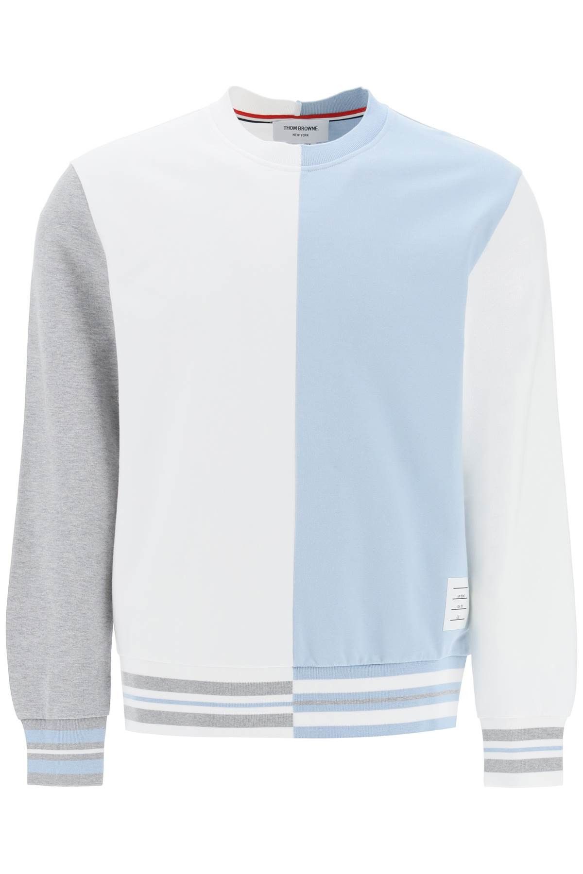 image of Thom Browne Funmix Two-Tone Sweatshirt in Fun Mix, Men's (Size Medium)