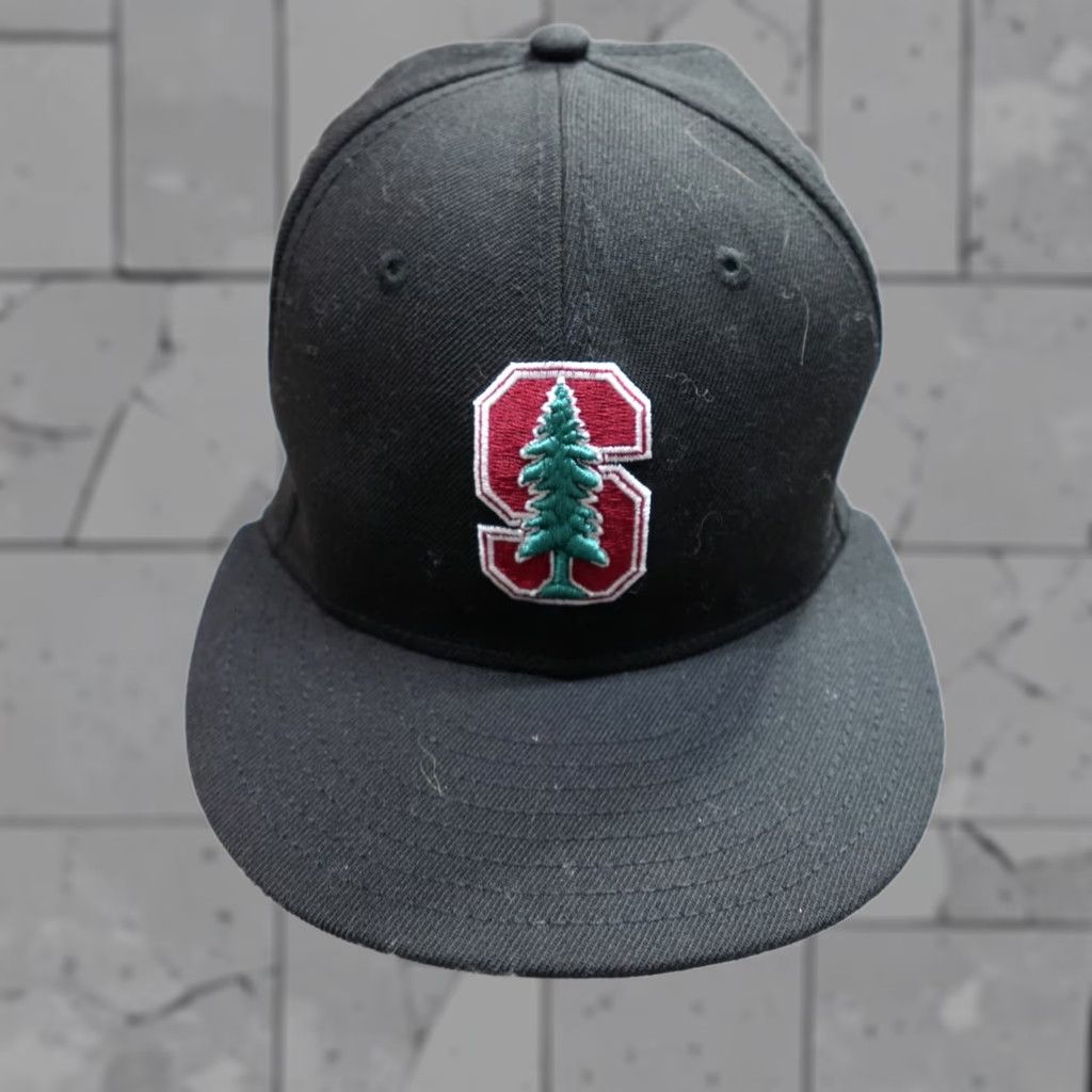 New Era VINTAGE Stanford Hat Black Fitted 7 New Era 100% Wool Mens Baseball Cap Wool Black 100% Wool 7 New Era Size ONE SIZE - 1 Thumbnail