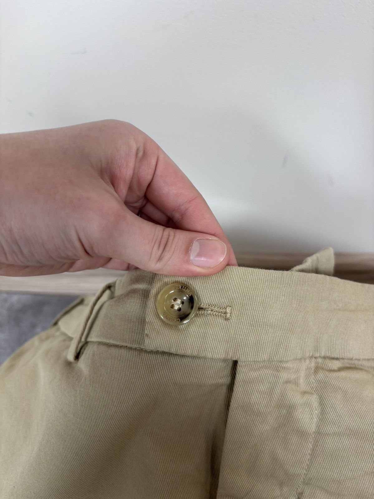 Other Cruna Men’s Beige Brown Chino Pants Trousers Cotton Blend Size US 34 / EU 50 - 7 Thumbnail