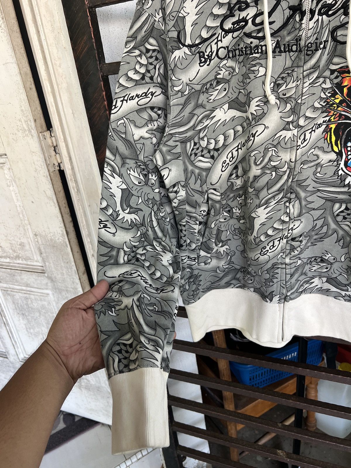 Christian Audigier Ed Hardy by Christian Audiger all-over tattoo zip up hoodie Size US M / EU 48-50 / 2 - 13 Thumbnail