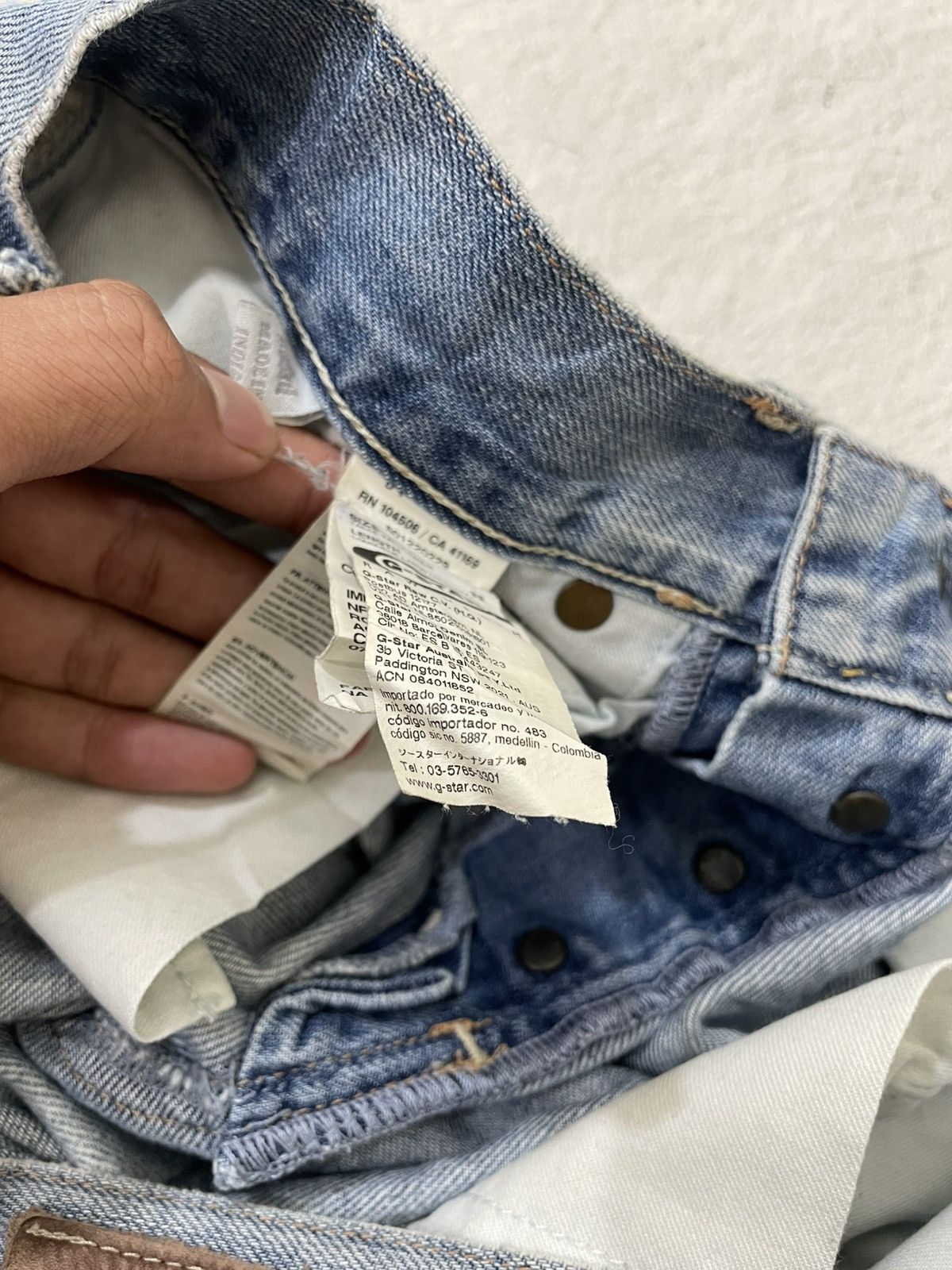 Japanese Brand 2000s G-Straw Blue Denim Ripped Washed Jeans Y2K Size US 31 - 7 Thumbnail