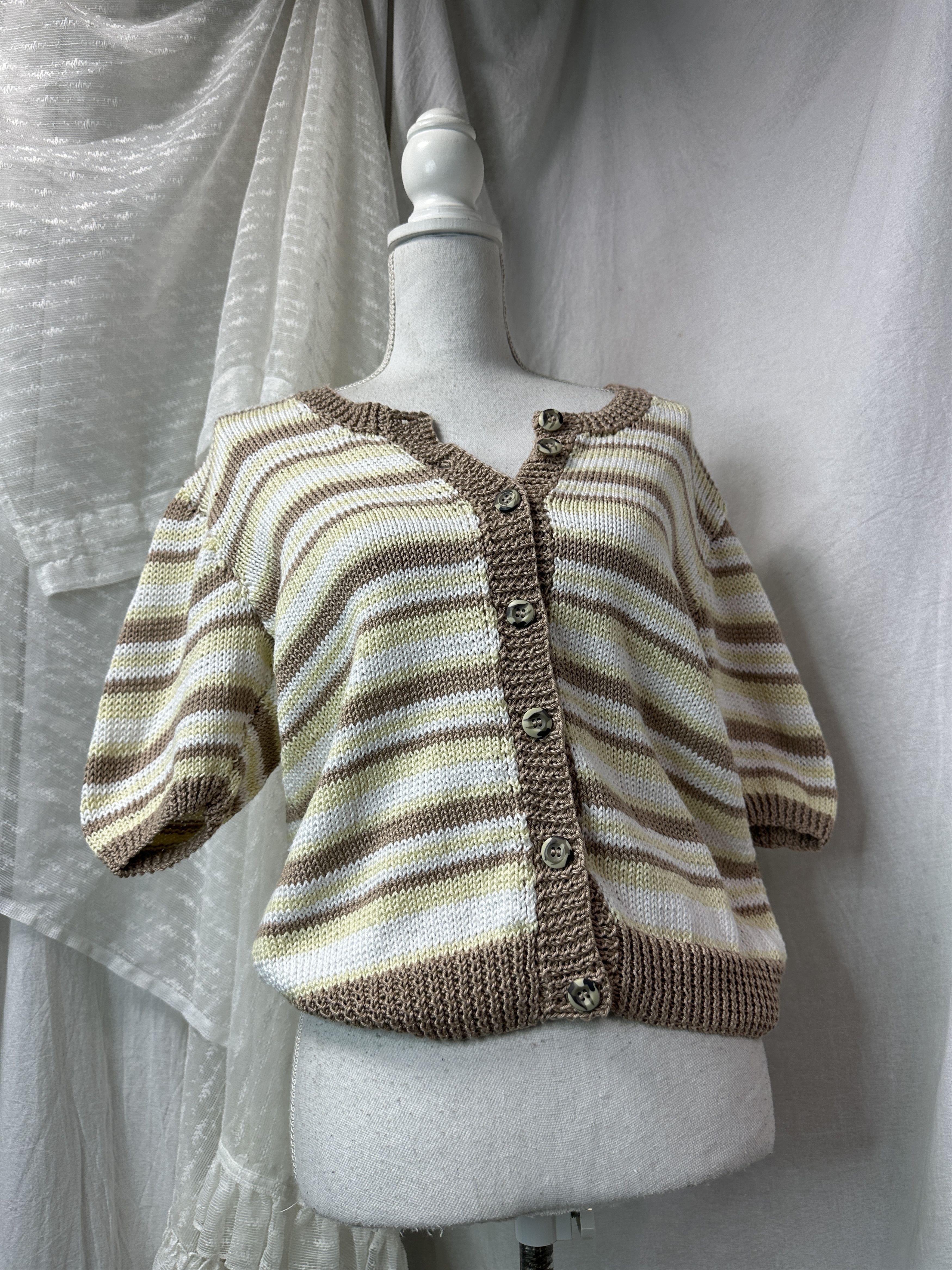 Vintage Vintage Striped Button Up Sweater Cardigan Y2K Size M / US 6-8 / IT 42-44 - 1 Thumbnail