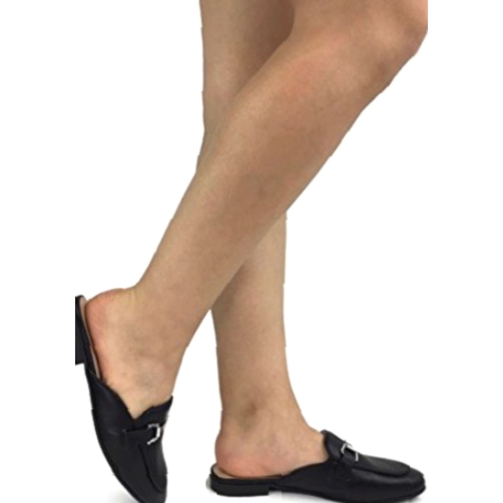 Vintage Panprika Women's Slip On Loafers Open Backless Closed Toe PU Black 6, Flat Heel, Closed Toe, Slip On Shoes, Size 6 Womens Size US 6 / IT 36 - 3 Thumbnail