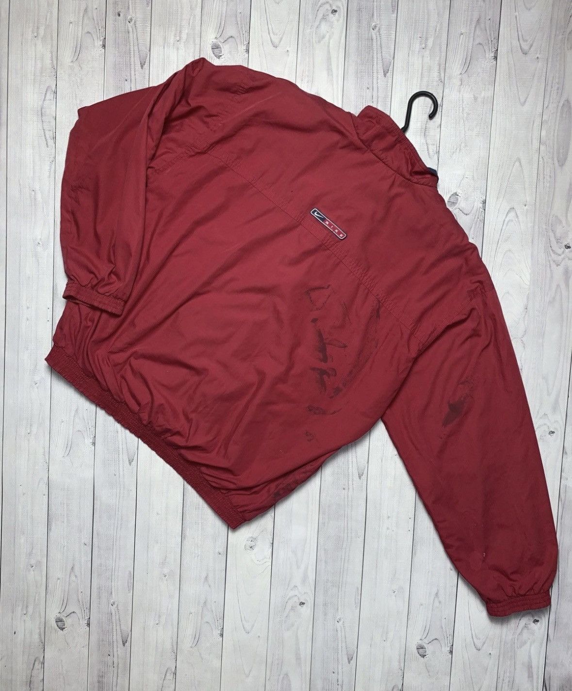 Nike × Vintage Vintage Nike track jacket size L logo red distressed Size US L / EU 52-54 / 3 - 8 Thumbnail