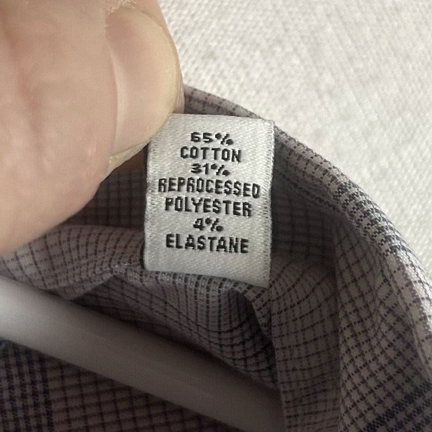 Calvin Klein Calvin Klein Dress Shirt Mens 17.5 XL Regular Fit Wrinkle Free Stretch Blue Plaid Button Down Shirt Mens Size 48R - 7 Thumbnail