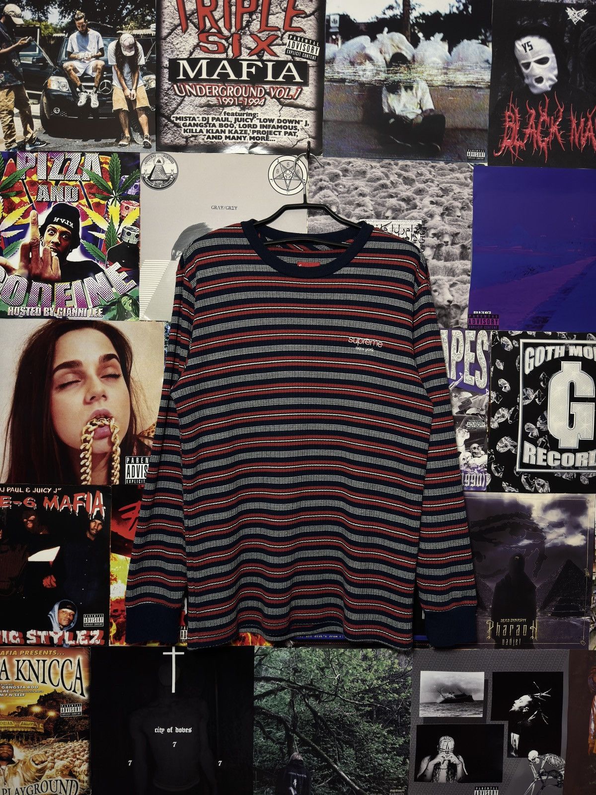 Supreme Supreme Striped Classic Logo Long Sleeve Size US L / EU 52-54 / 3 - 1 Thumbnail