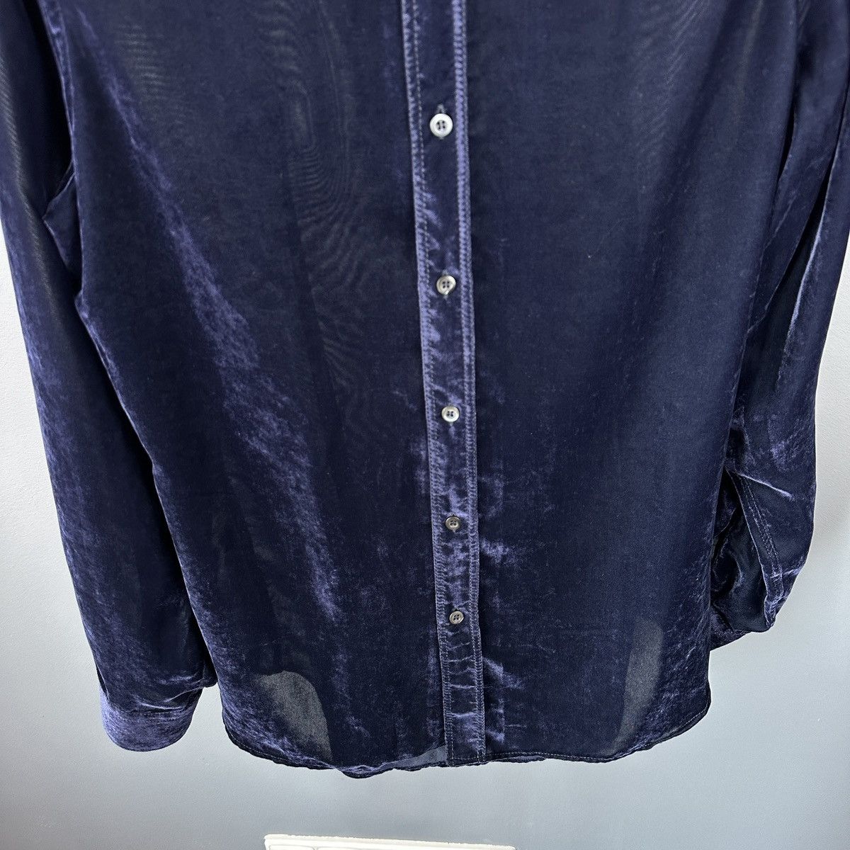 Prada Prada Navy Viscose Blend Button Up Shirt Size US M / EU 48-50 / 2 - 4 Thumbnail