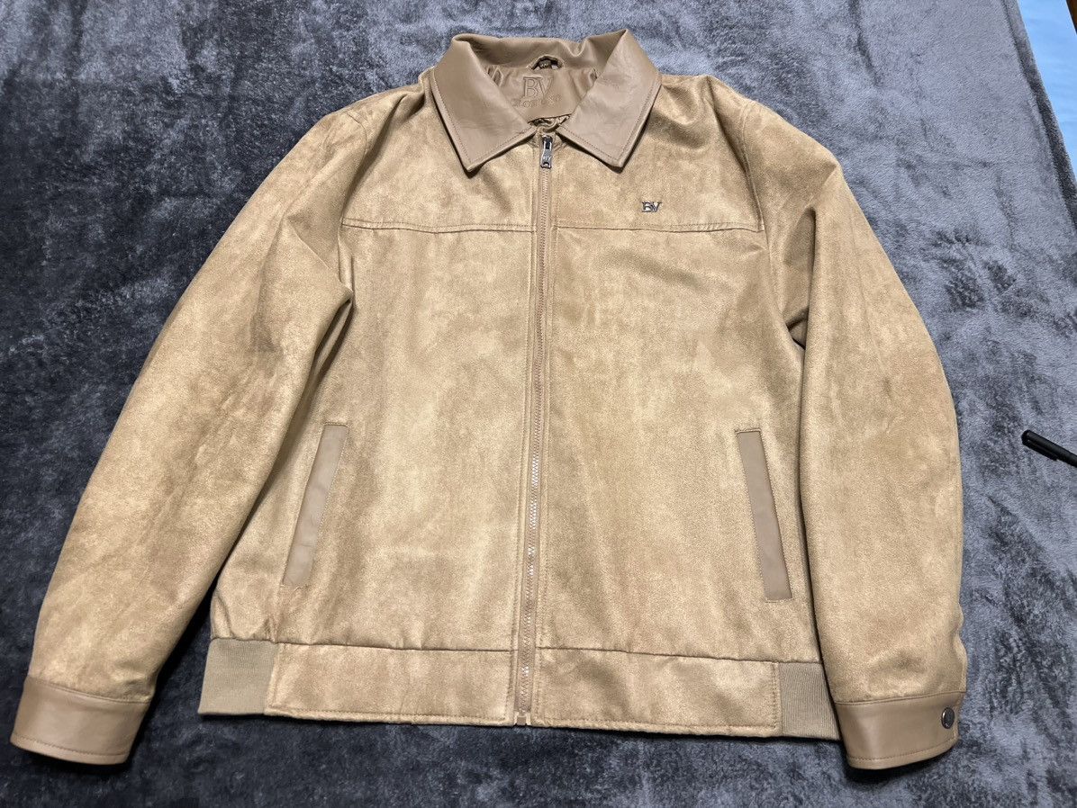 Image of Vintage Bv Clothing Mens 3Xl Jacket Coat Tan Brown Suede Leather (Size 2XL)