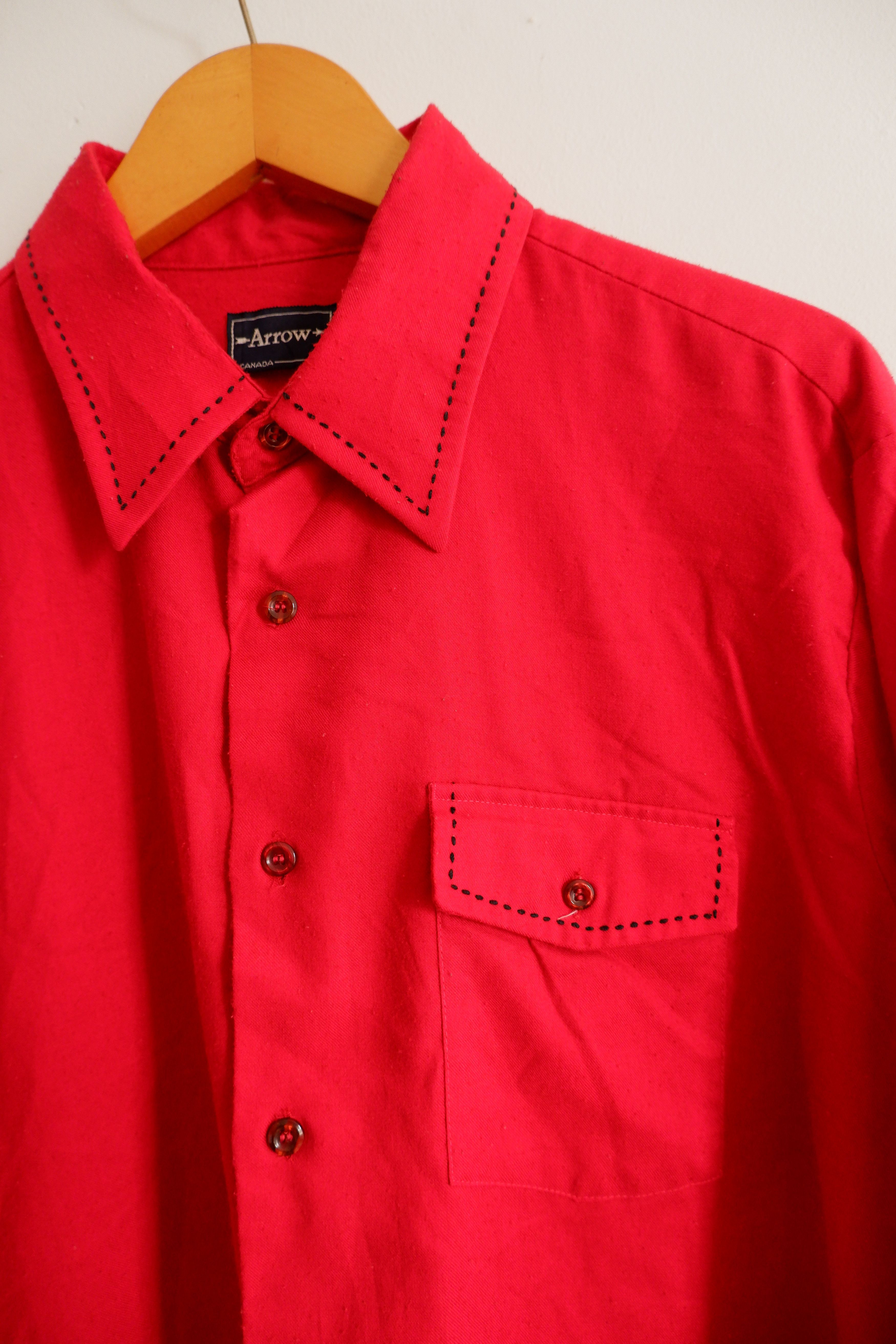 Vintage Vintage 80s ARROW Canada Rockabilly Shirt Size US XL / EU 56 / 4 - 3 Thumbnail