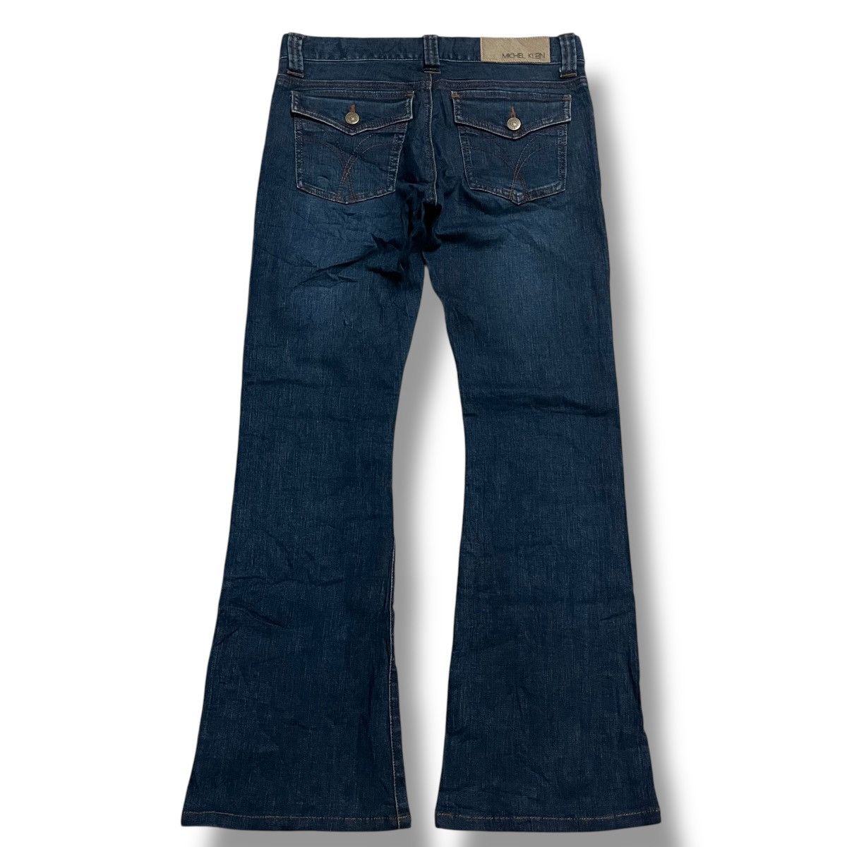If Six Was Nine × Japanese Brand × Le Grande Bleu (L.G.B.) FLARE🔥 MICHEL KLEIN DENIM BLUE PANT Size 31" - 14 Thumbnail