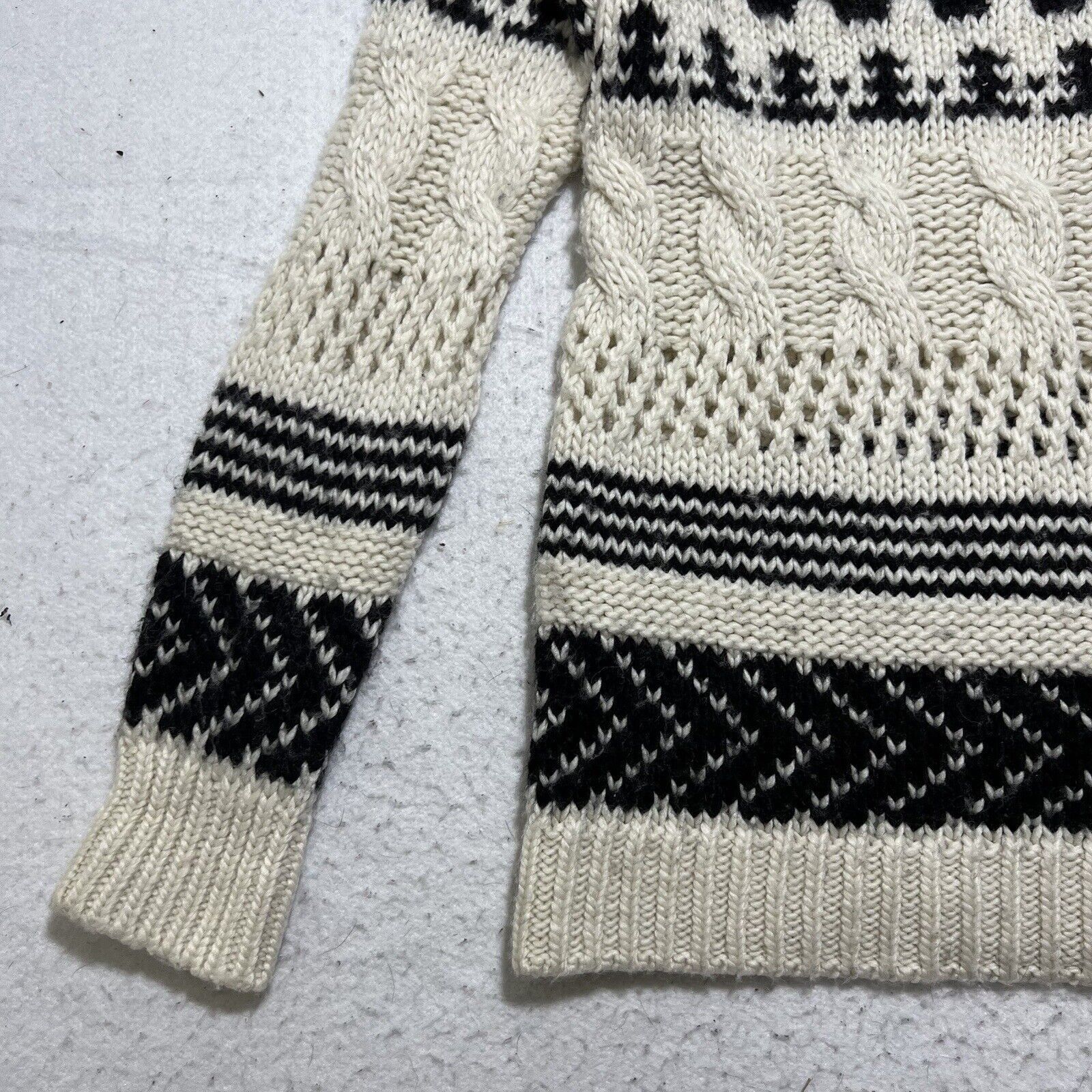 American Eagle Outfitters American Eagle Small Wool Blend Chunky Knit Striped Sweater Size S / US 4 / IT 40 - 7 Thumbnail