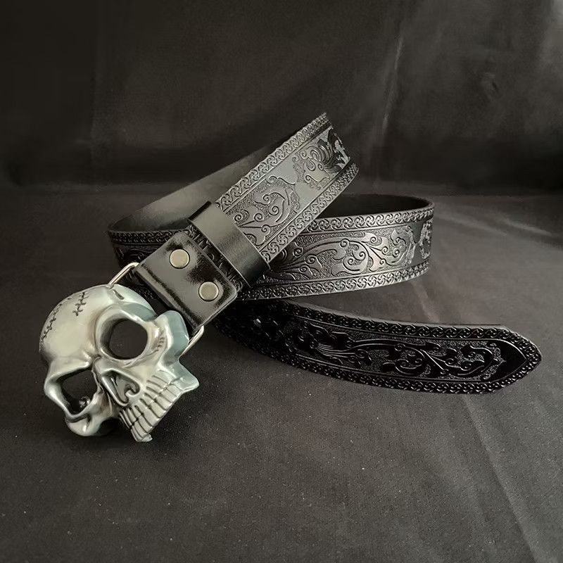 Japanese Brand Black colour harajuku streetwear skull belt Size ONE SIZE - 1 Thumbnail