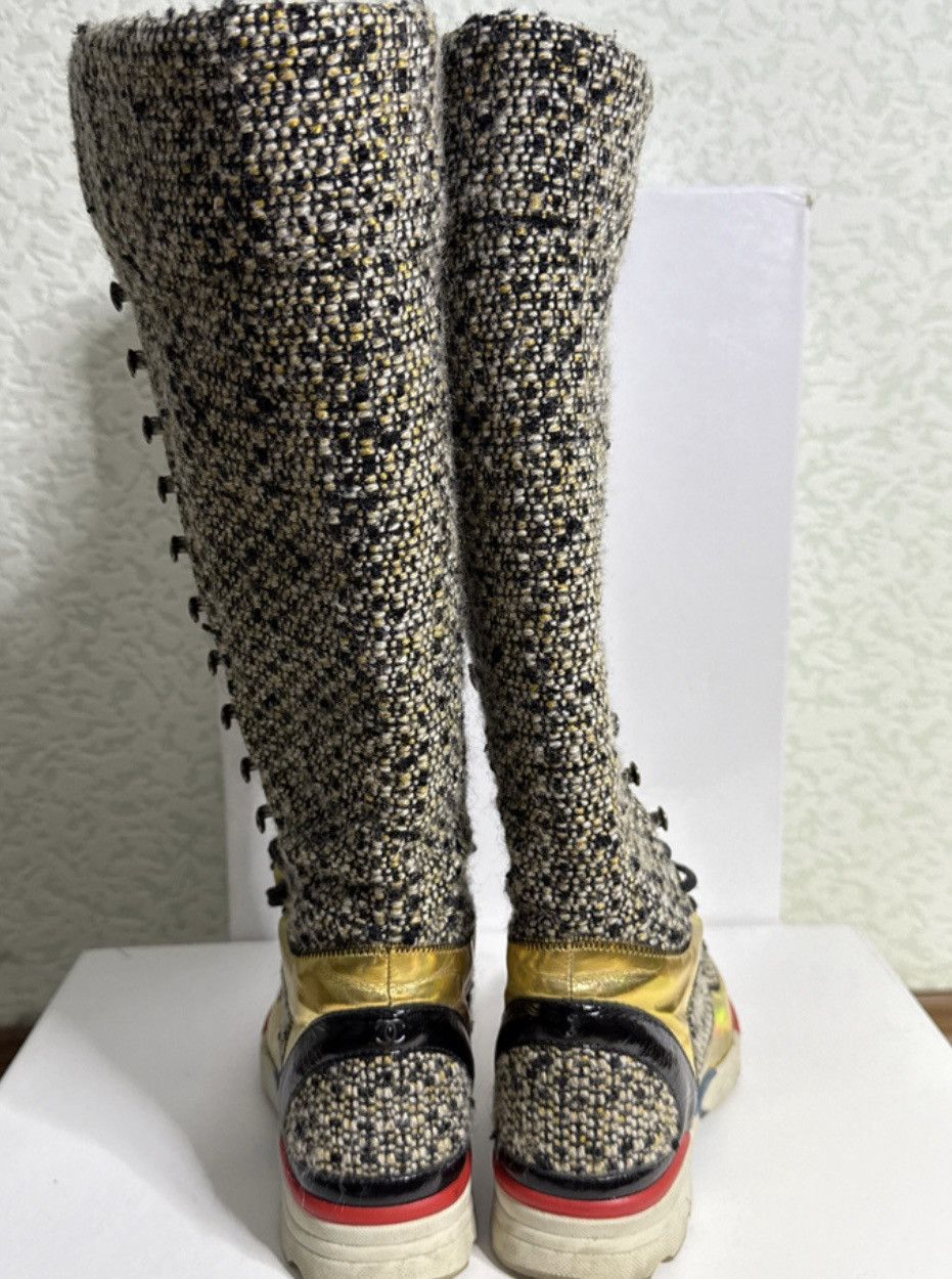 Chanel CHANEL Fall 2014 Tweed High Top Sneakers Boots Rare Size US 5 / IT 35 - 3 Thumbnail