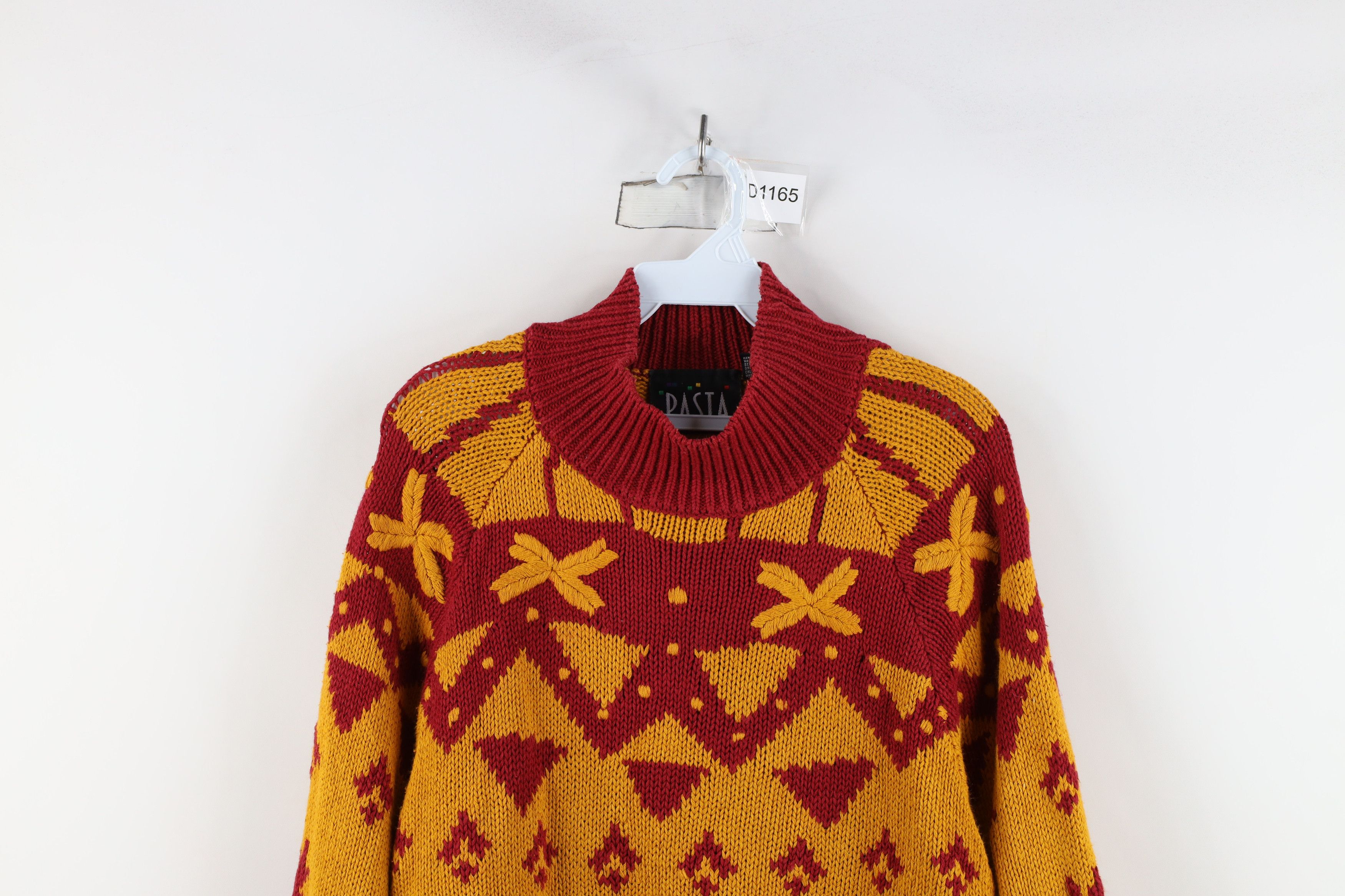 Vintage Vintage 90s Streetwear Embroidered Mock Neck Sweater Size L / US 10 / IT 46 - 2 Thumbnail