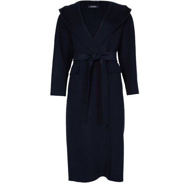 Max Mara MAX MARA Cassia Belted Blue Wool Long Coat New & Authentic ( Size XS / US 0-2 / IT 36-38 - 1 Thumbnail