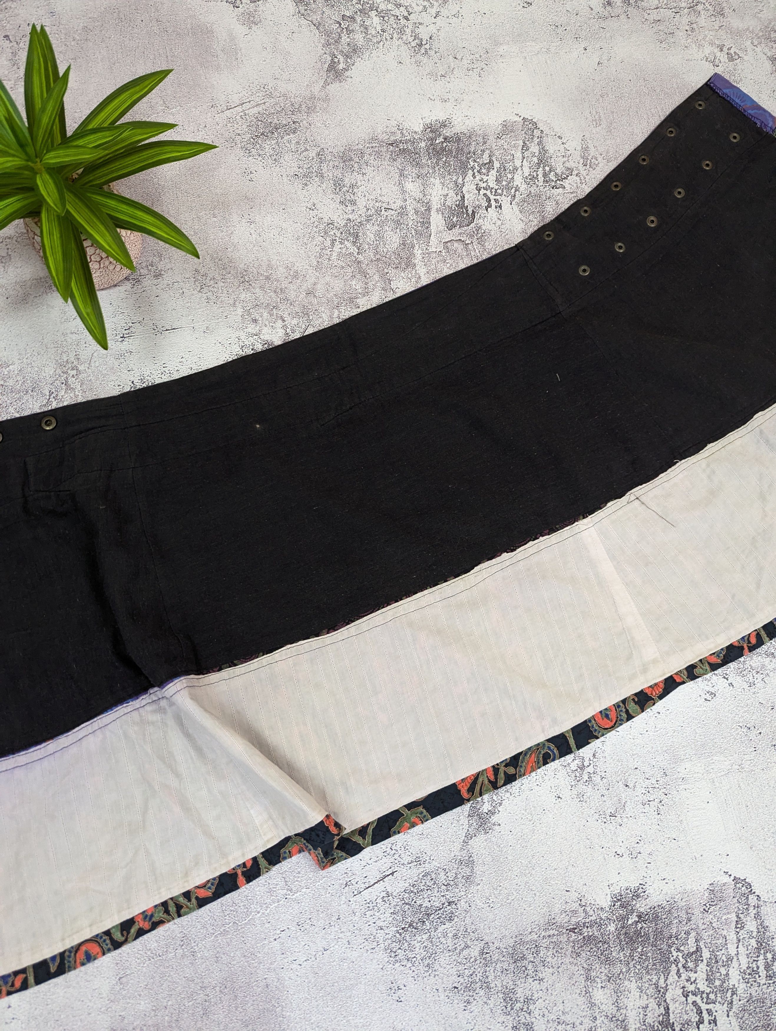 Japanese Brand VTG Japanese Patchwork Wrap Skirt Boho Fairy M/L Size 31" - 11 Thumbnail