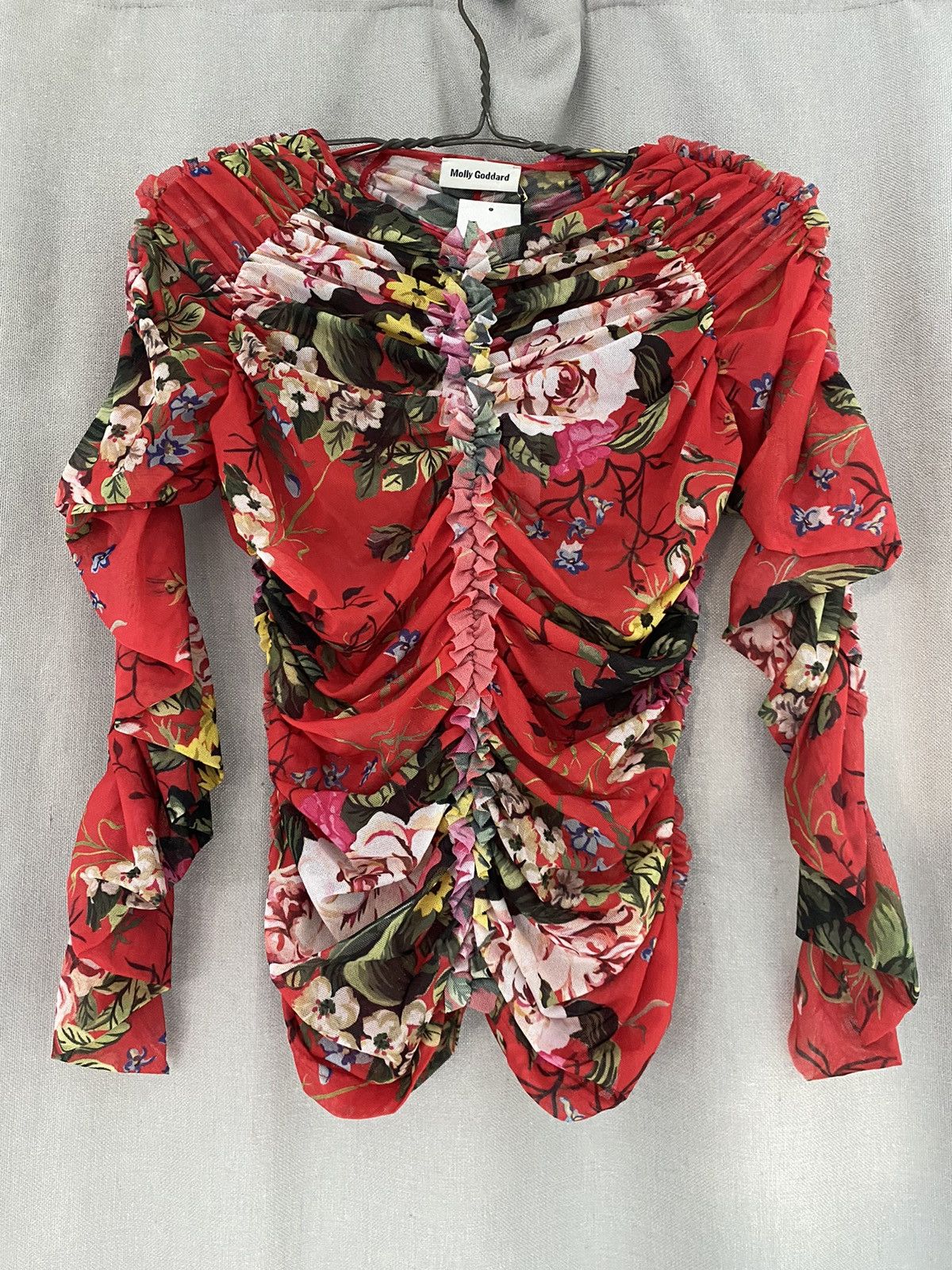 Molly Goddard Molly Goddard floral mesh Yumi blouse sz 8 New NWT | Grailed