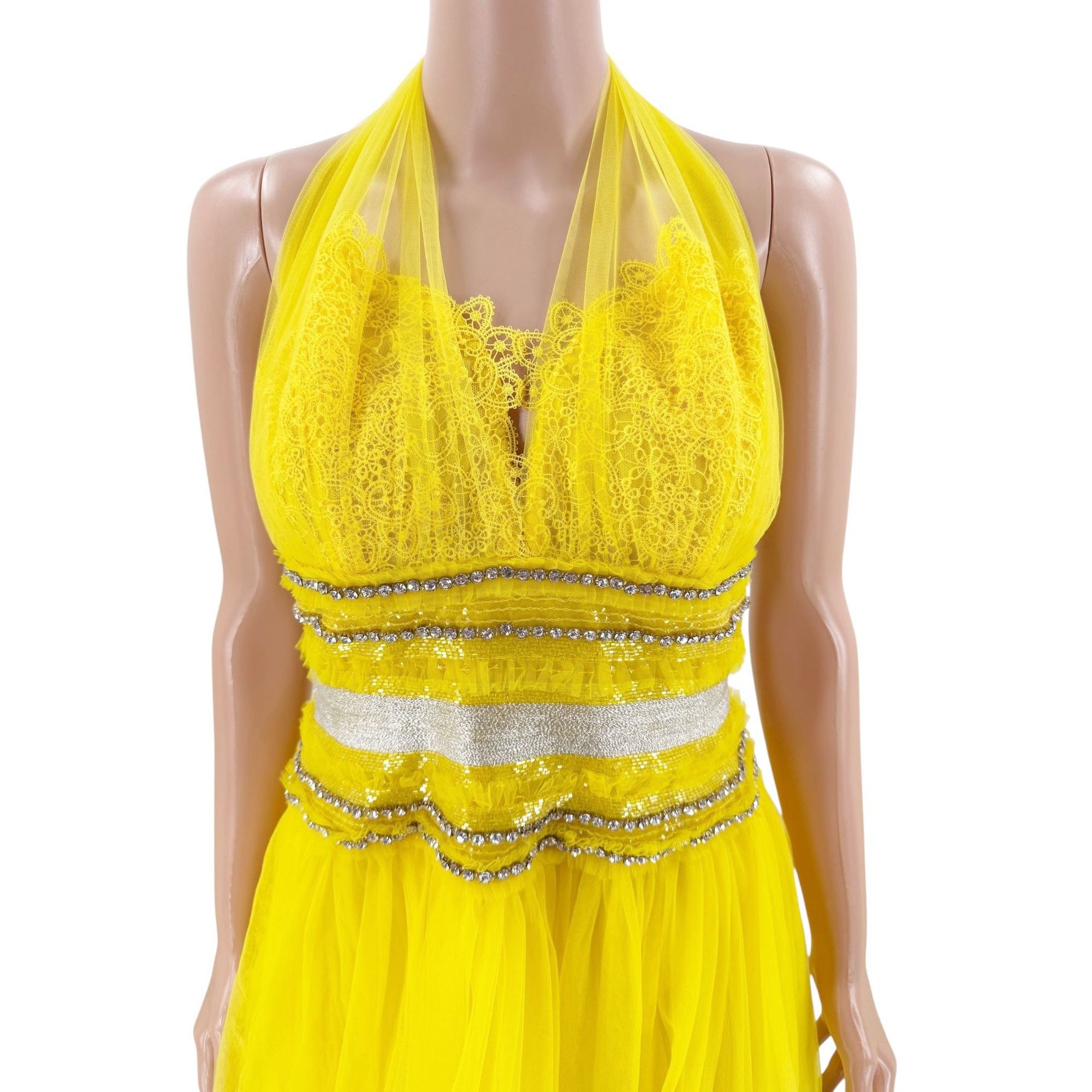 Naeem Khan Naeem Khan Runway Evening Gown Yellow Embellished US10 S2018 Size L / US 10 / IT 46 - 4 Thumbnail