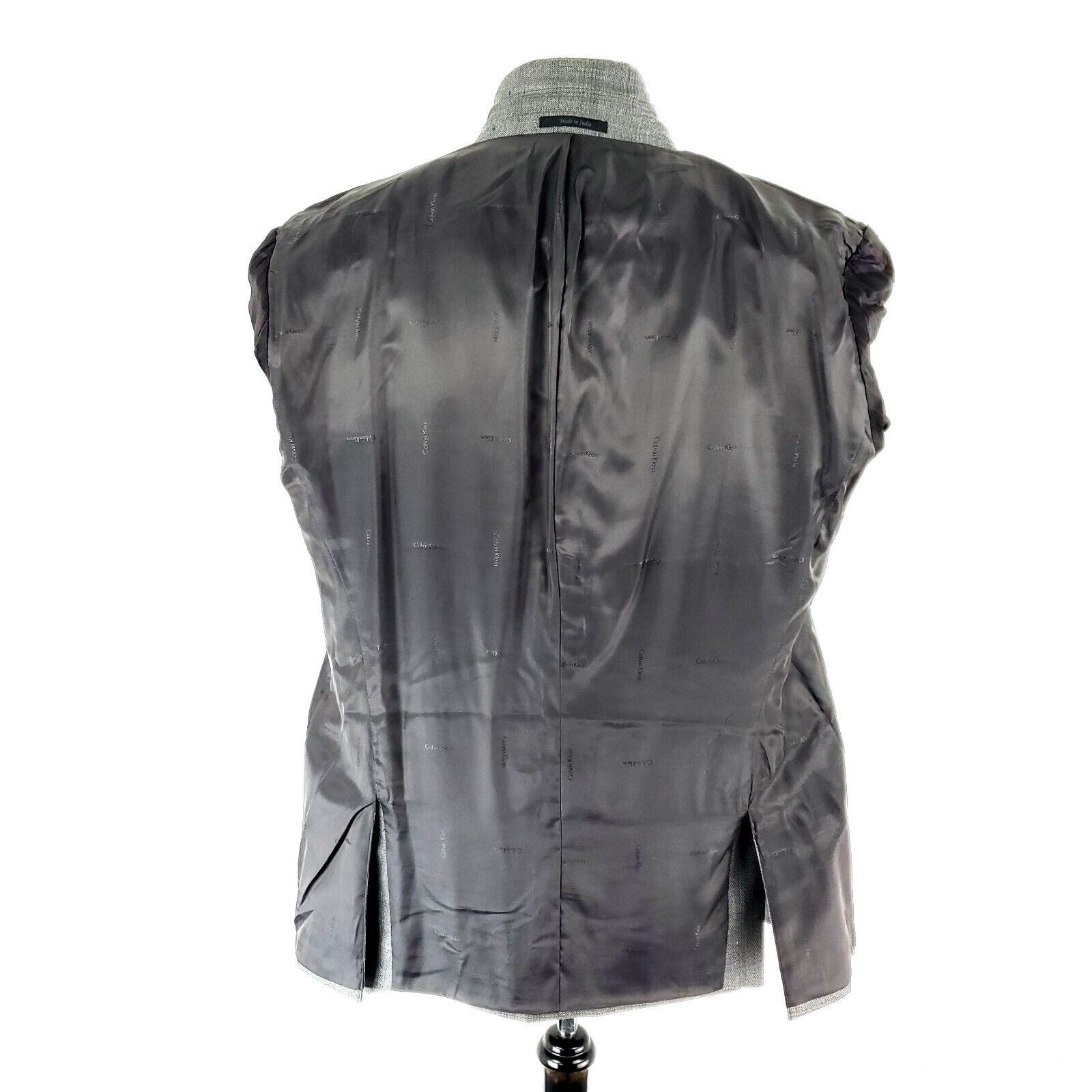 Calvin Klein Calvin Klein Wool Silk 2 Button Blazer 42R Gray Brown Sharks Size 42R - 10 Thumbnail