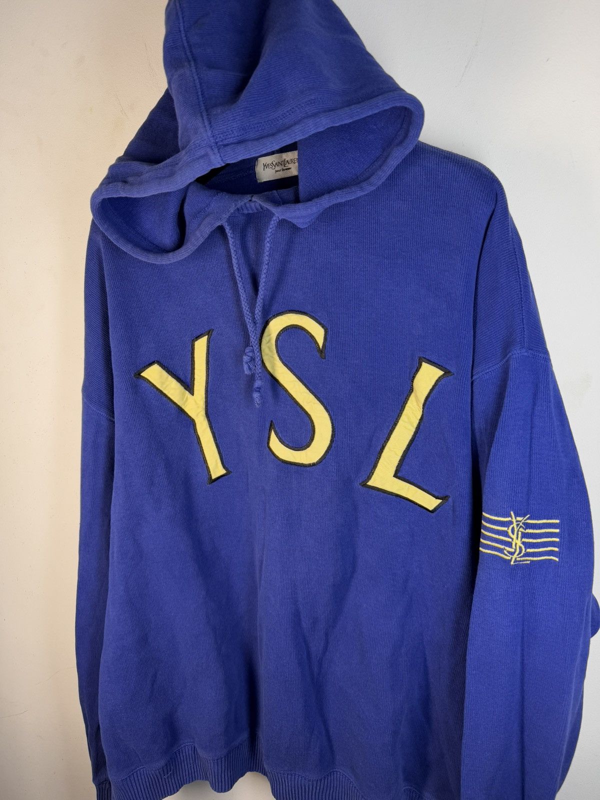 Yves Saint Laurent Big Logo YSL Hoodie Sweatshirt Rare YSL Sweater Size US XL / EU 56 / 4 - 2 Thumbnail