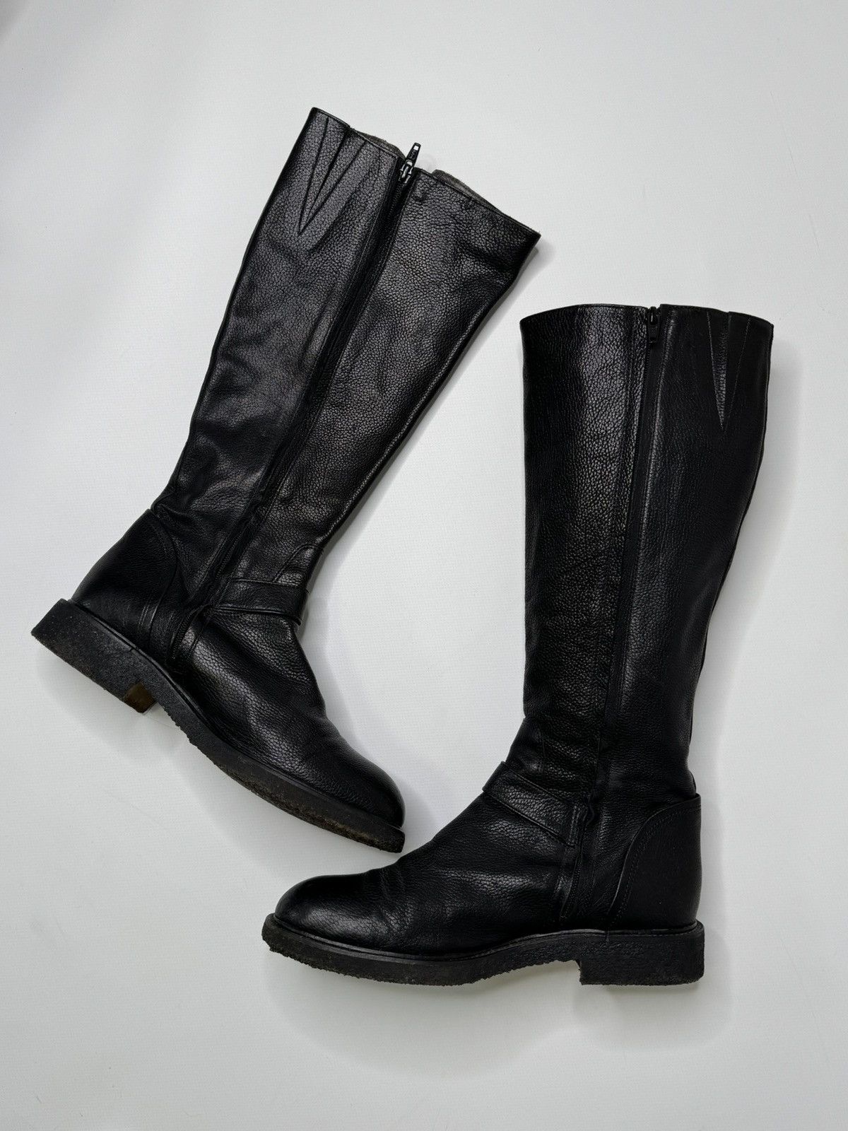 Vintage Vintage high black leather boots avant garde if6was9 poell Size US 7 / EU 40 - 2 Thumbnail