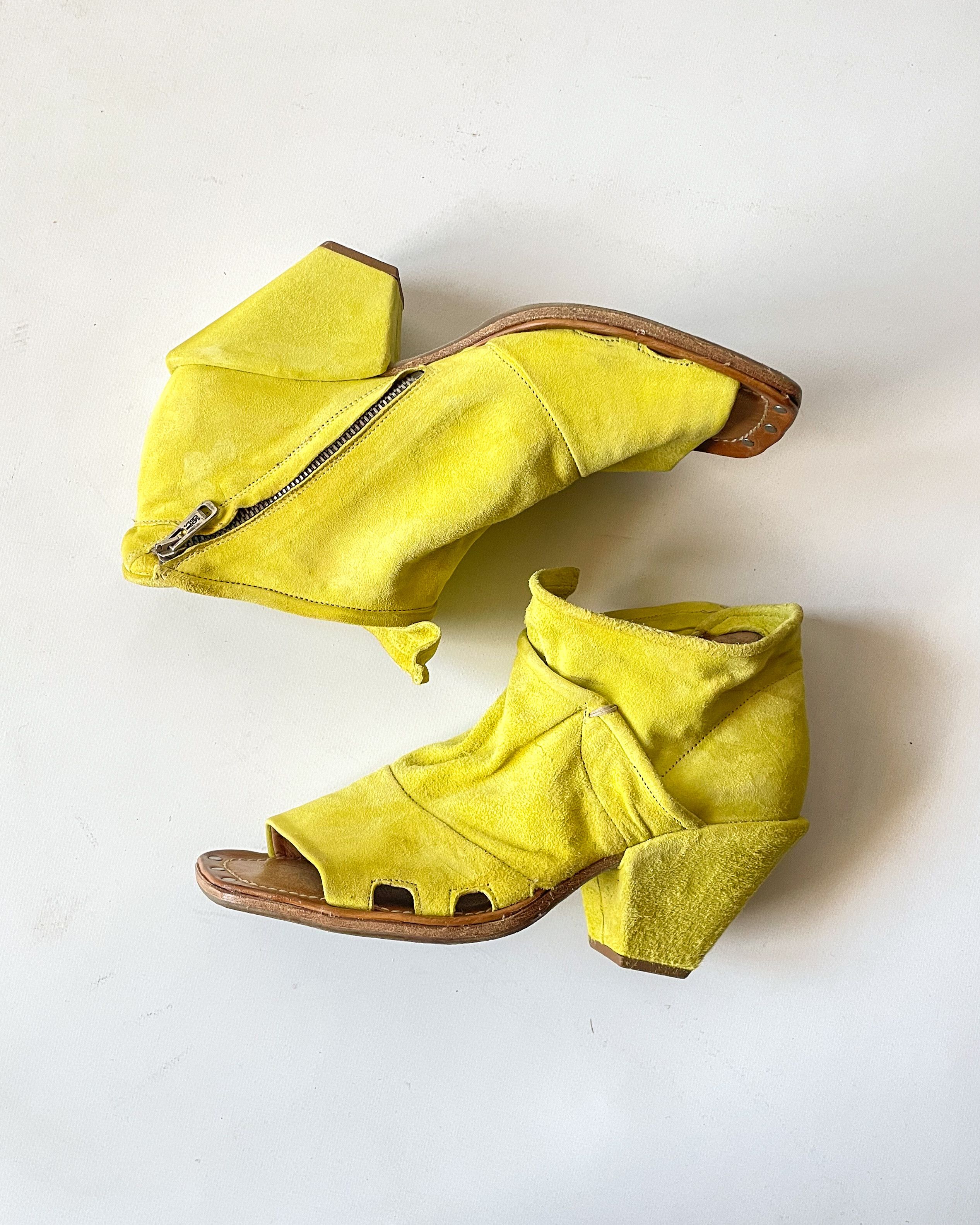 A.S.98 A.S.98 Yellow Suede Leather Sandals Size US 10 / IT 40 - 9 Thumbnail