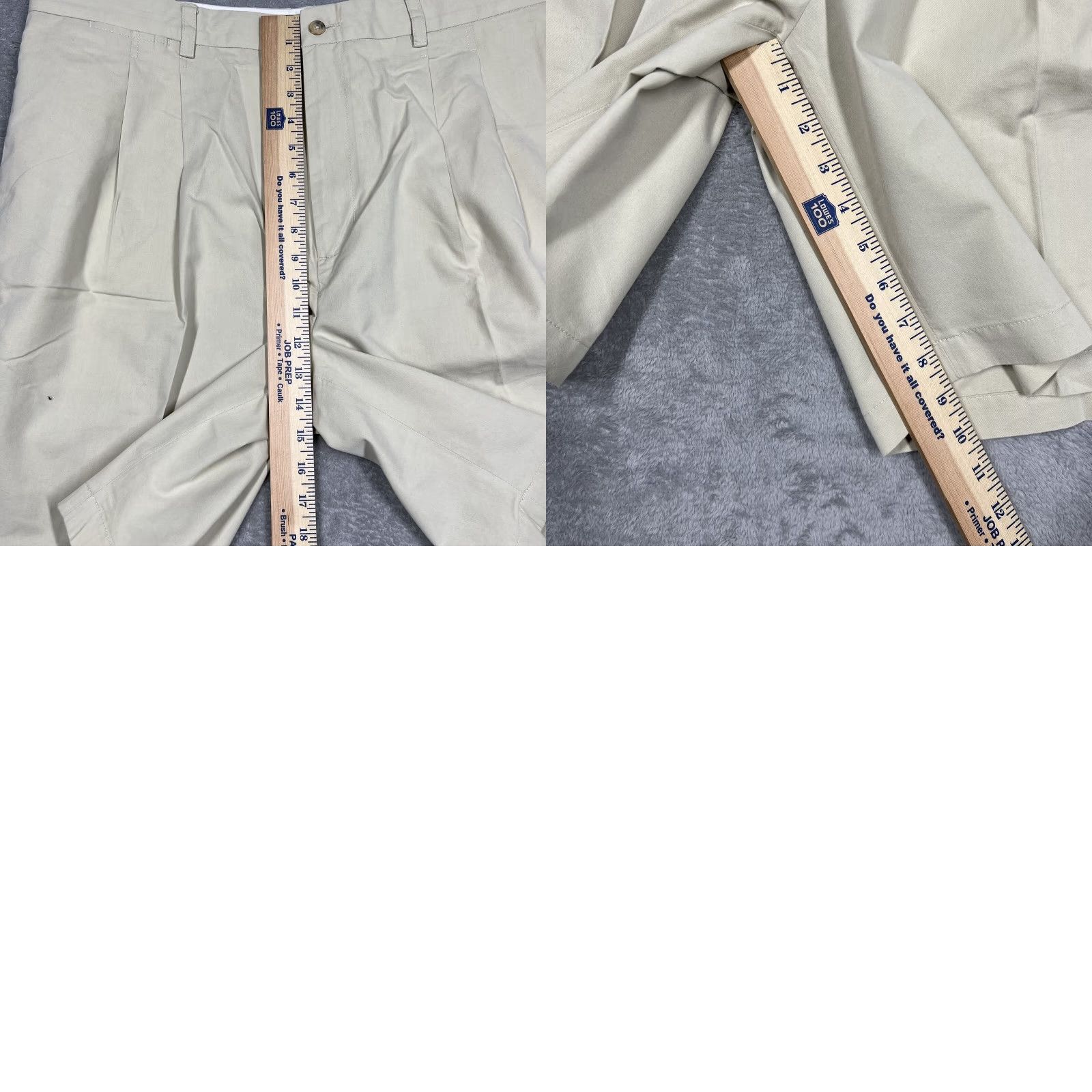 PGA Tour PGA TOUR Mens Chino Golf Shorts Flat Front 9" Inseam Size 40 Beige Tan Casual Belt Loops Regular Fit Microfiber Polyester Pocket Front Zipper Button Size US 40 / EU 56 - 9 Thumbnail