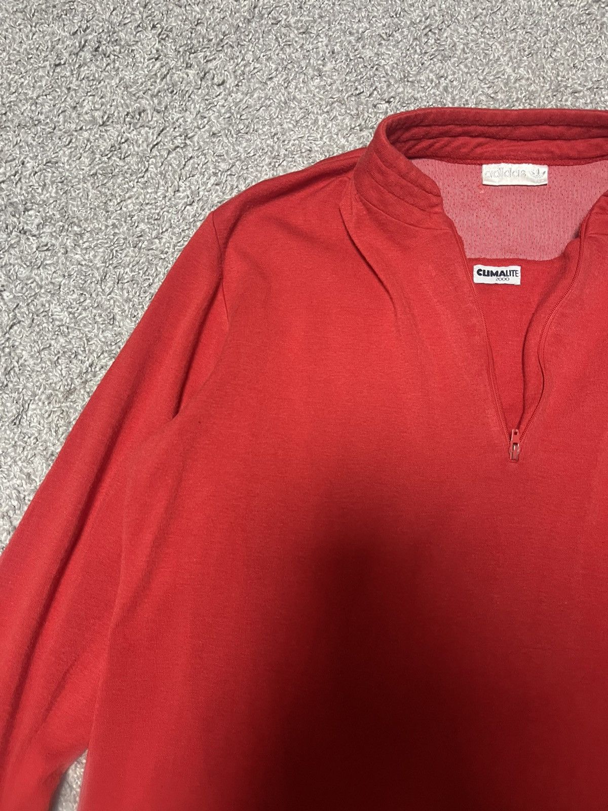 Adidas Adidas Vintage Climalite Red West Germany Zip Pullover Size US L / EU 52-54 / 3 - 4 Thumbnail
