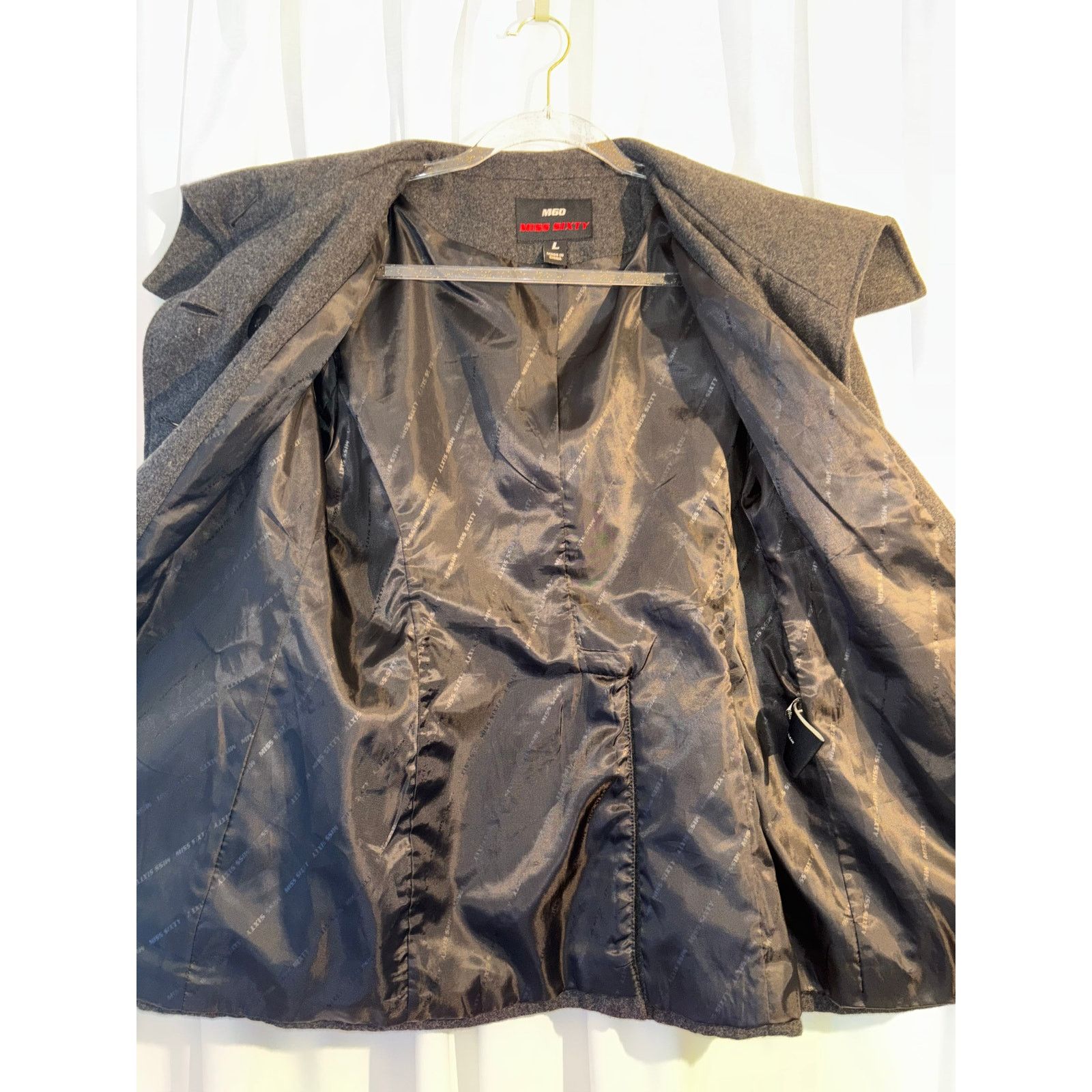 Miss Sixty Miss Sixty Grey Wool Pea Coat Size Large Size L / US 10 / IT 46 - 6 Thumbnail