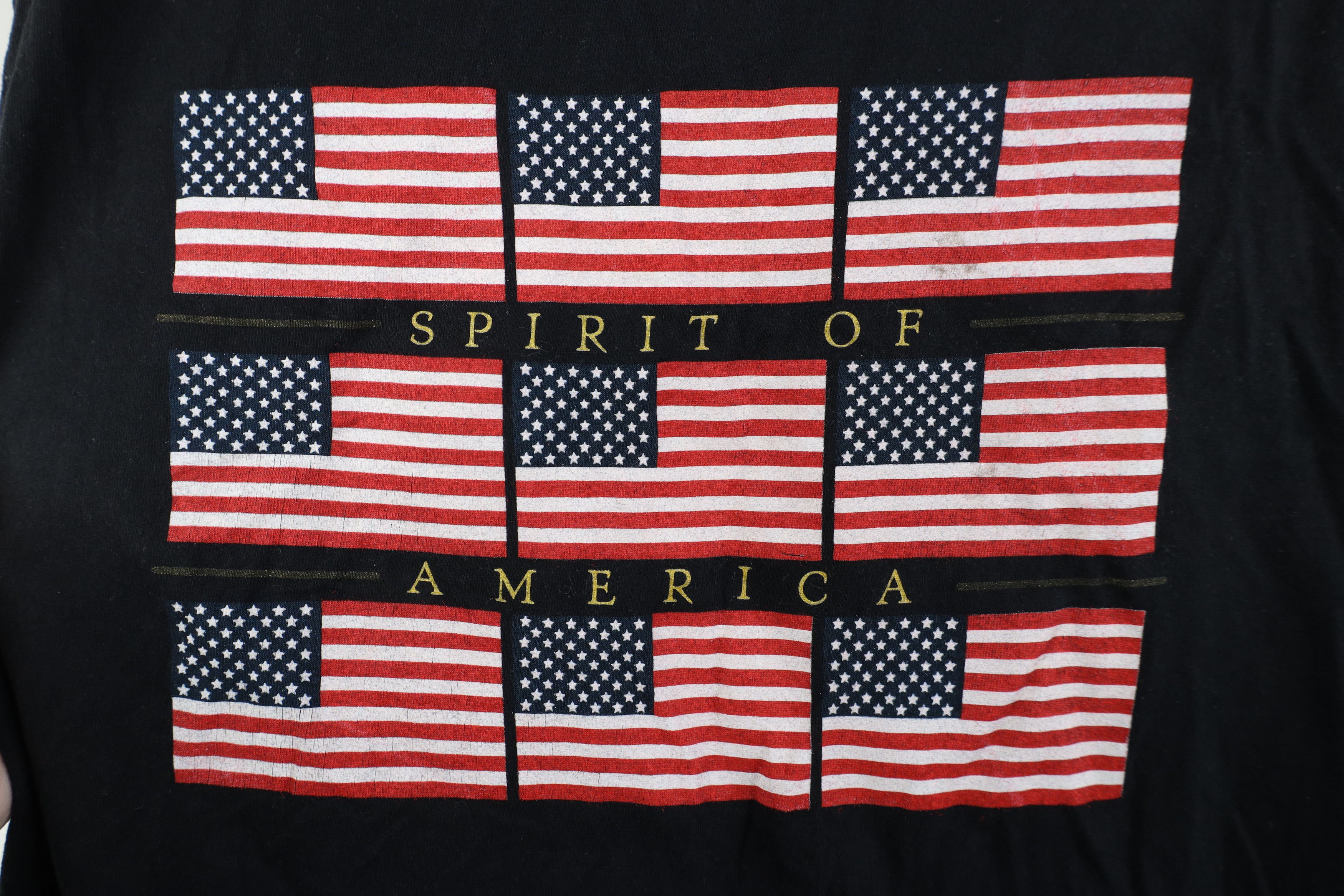 Vintage Vintage 90s Streetwear Spirit of America USA Flag T-Shirt Size US XL / EU 56 / 4 - 4 Thumbnail