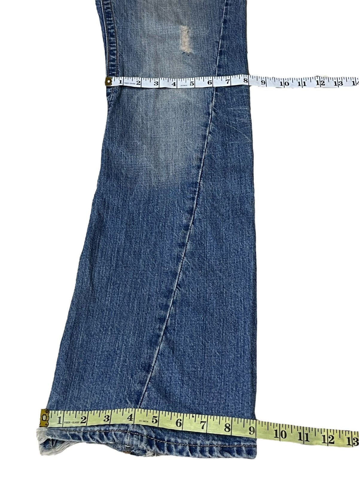 FLARED🔥VINTAGE SEMANTIC DESIGN DISTRESSED FLARE JEANS